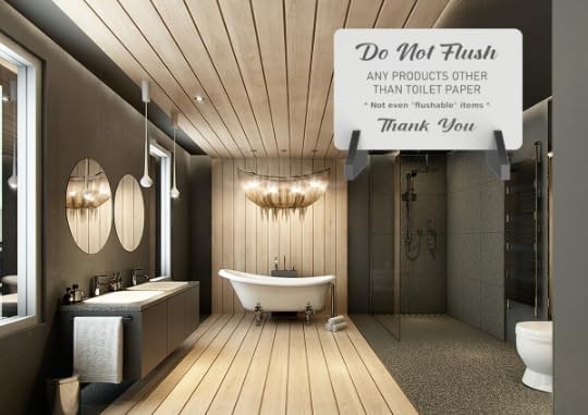 Do Not Flush Septic Tank Bathroom Sign Freestanding White With Acrylic Feet