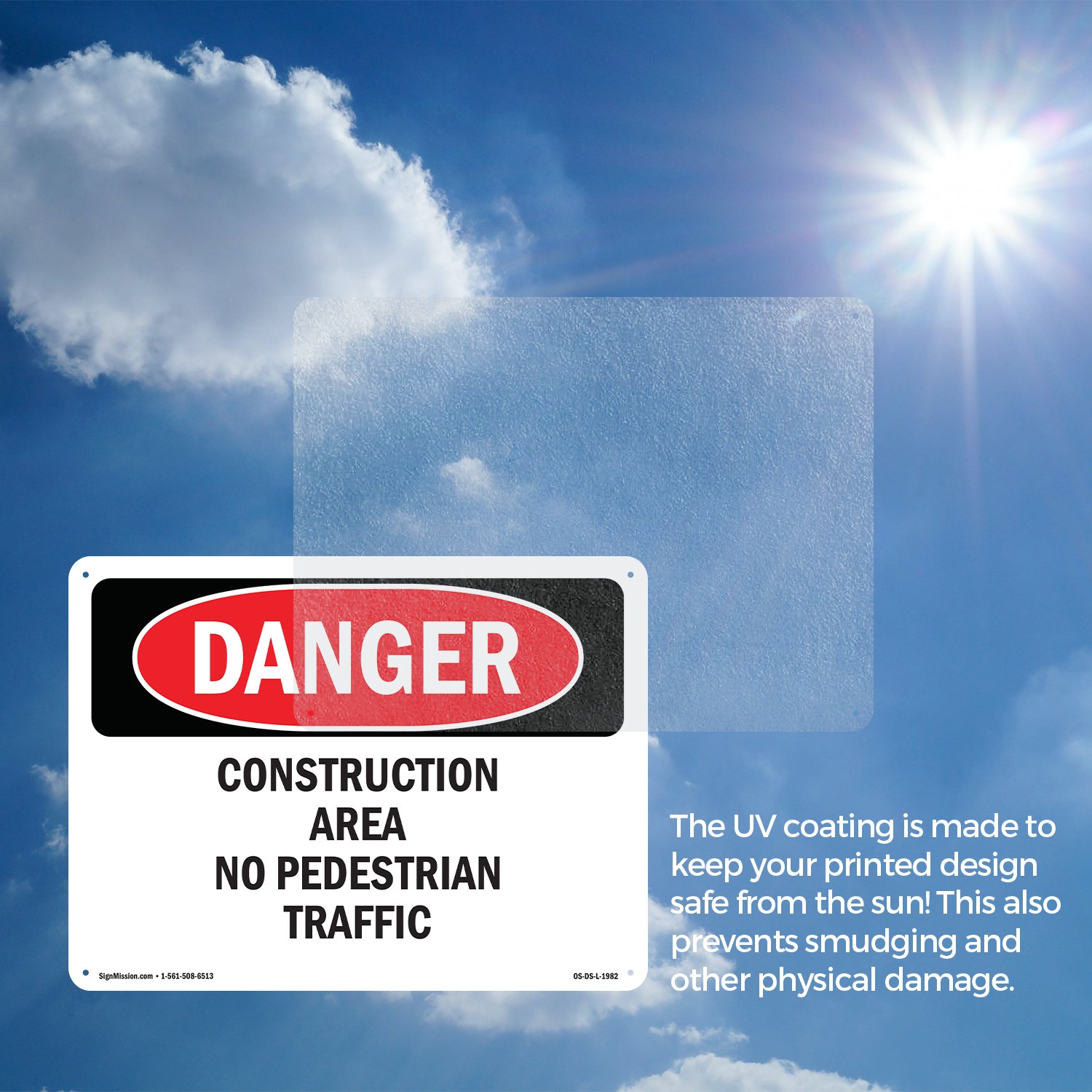 Construction Area No Pedestrian Traffic OSHA Danger Sign Or Decal – 5 or 10 Pack