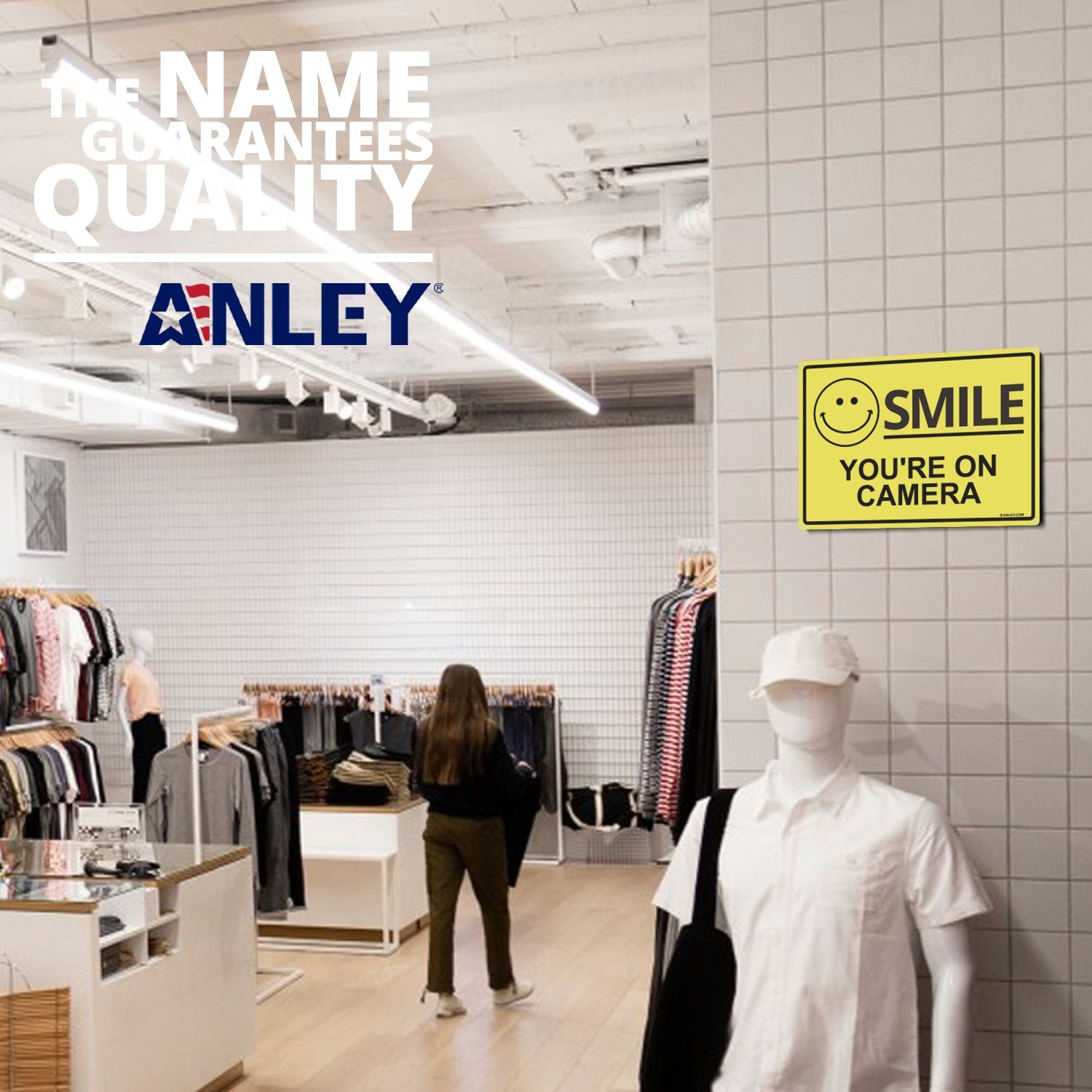Anley 2 Pack Smile You’re on Camera Sign 7 X 10 In Aluminum Warning Sign