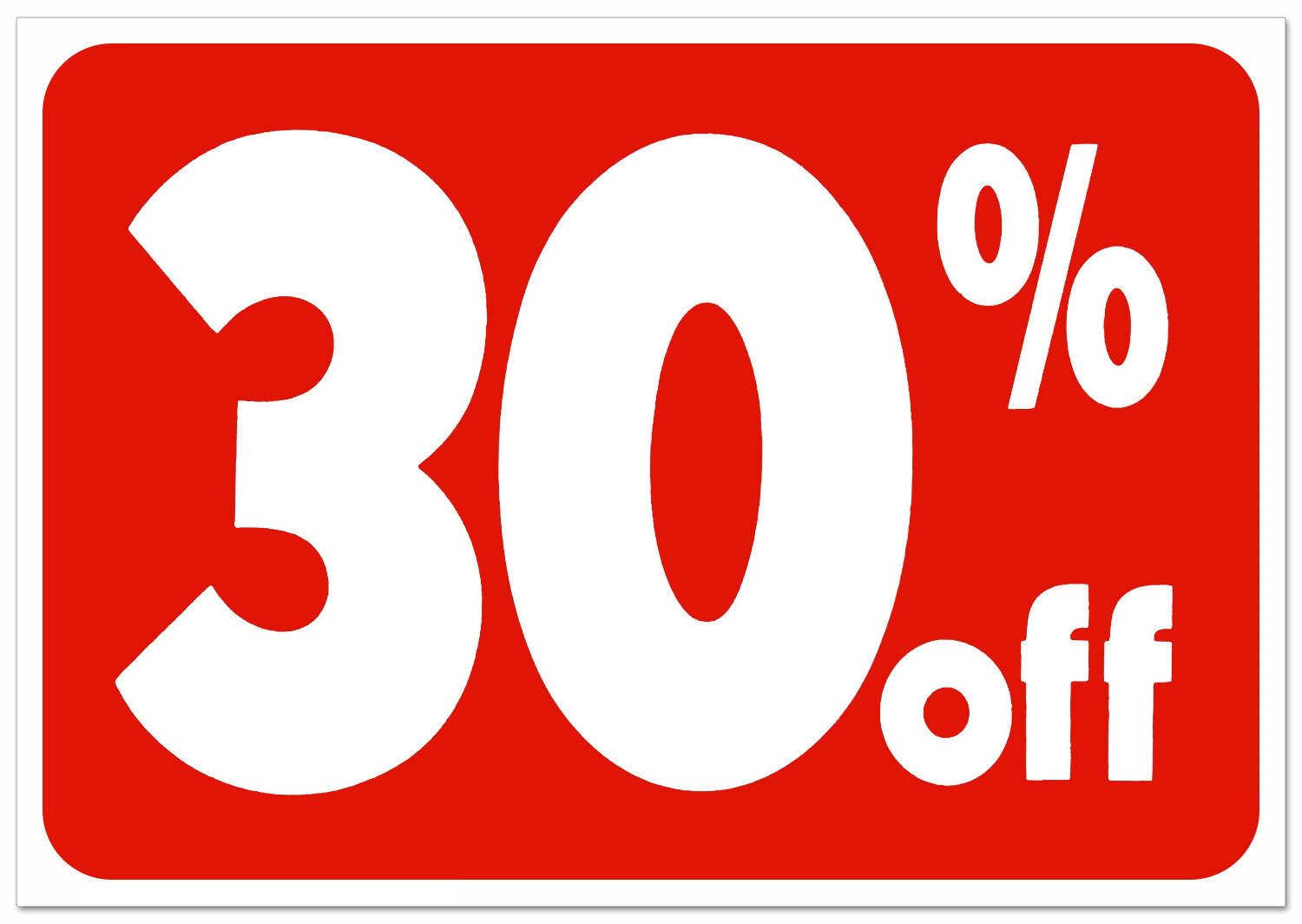 30% Off Sale Sign Business Retail Store Shopping Message Signs Durable Plastic