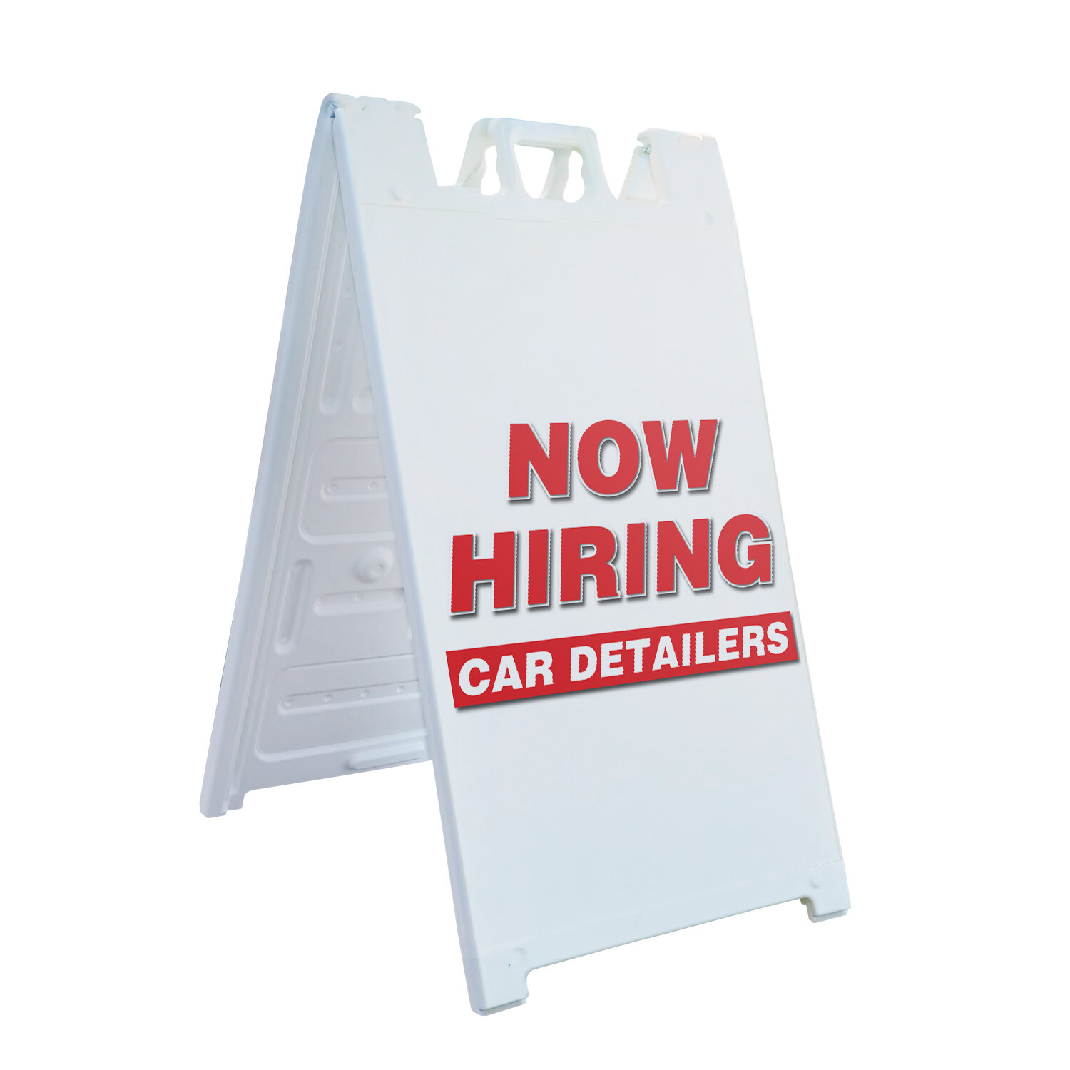 A-frame Sidewalk Now Hiring Car Detailers 24″ x 36″ Double Sided A-Frame Sidewal