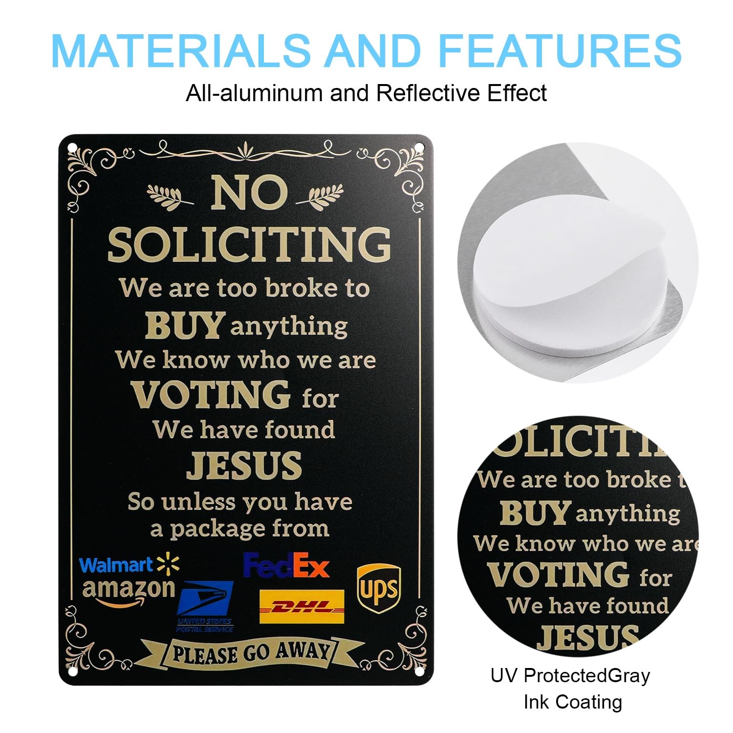 No Soliciting Sign for House Front Door Funny No Soliciting Signs for Home Se…