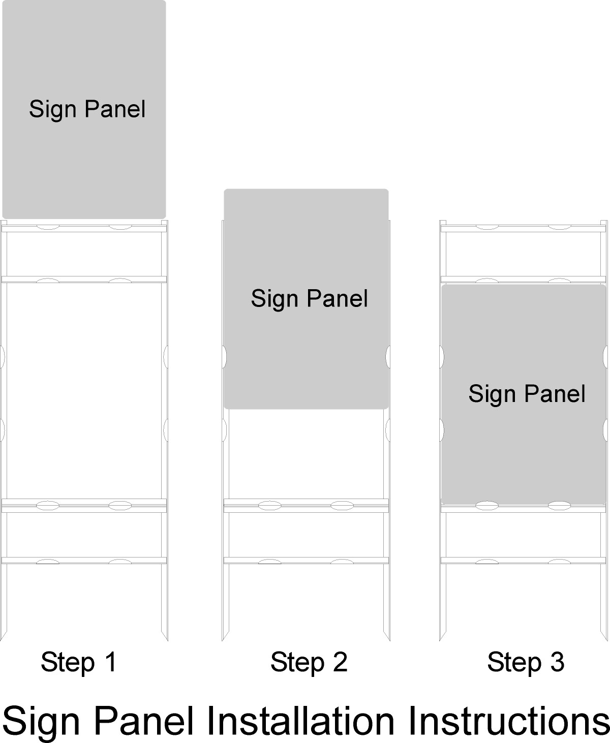 Real Estate Yard Sign Metal Frame, 24 x 24 Slide-In (2) Rider, Black (Pack of 1)