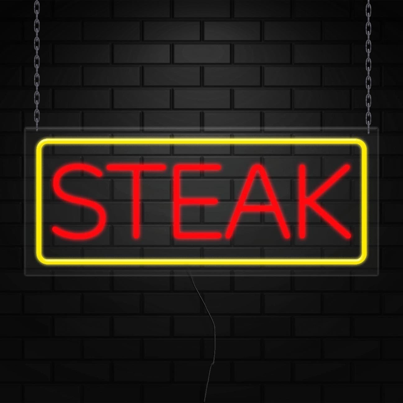 Steak Neon Sign for Retail Displays | LED Flex Neon | 24″W x 10″H x 1″D