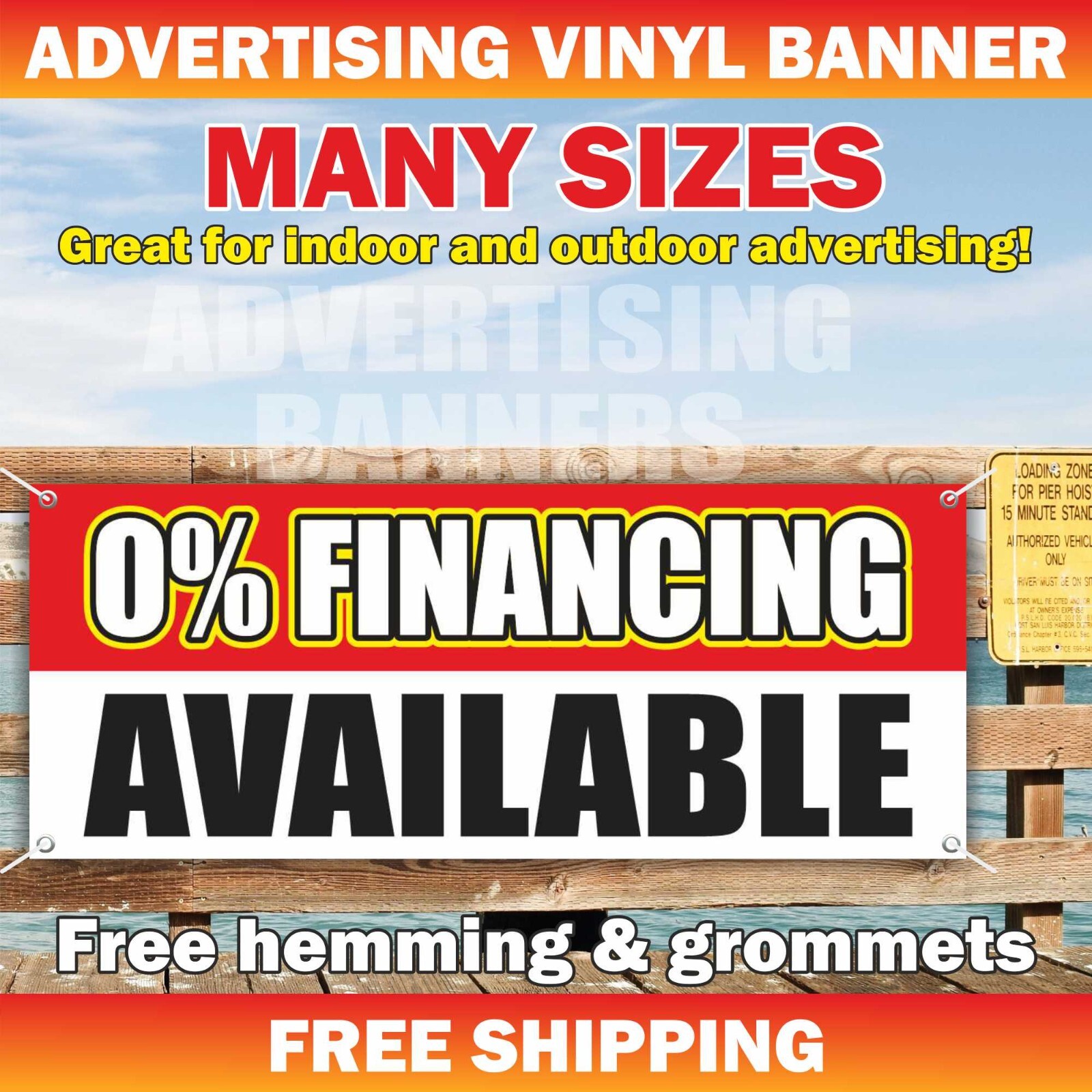 0% FINANCING AVAILABLE Advertising Banner Vinyl Mesh Sign Credit Cash Pawn Shop