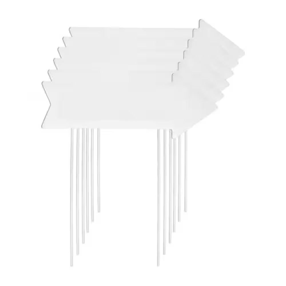 6-Pack Blank Yard Signs with Stakes, Double-Sided Plastic Arrow Directional Sign