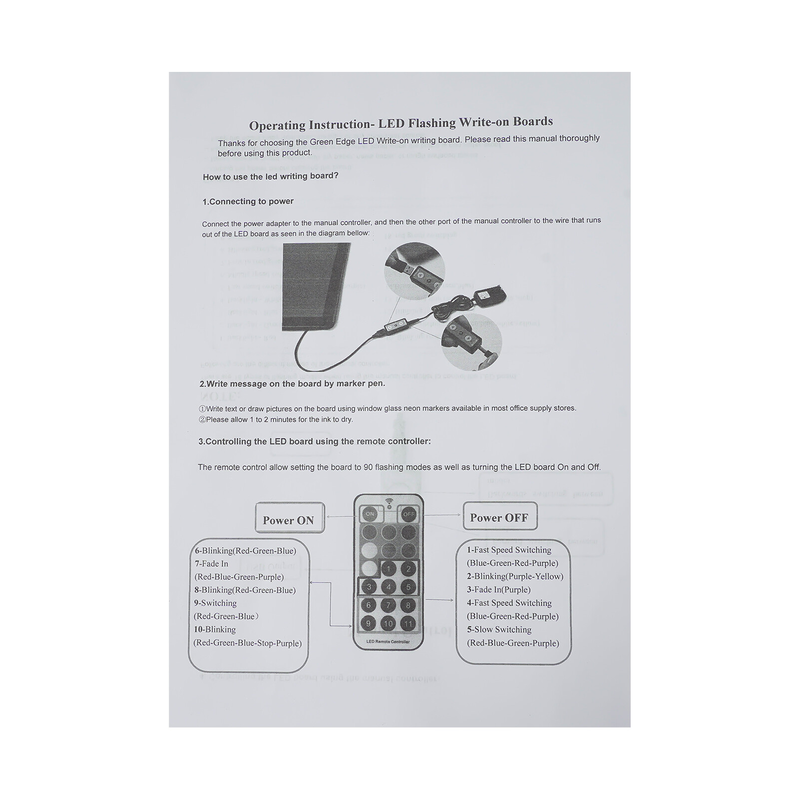 LED Message Writing Board Menu Board for Bar Restaurant with Remote Control