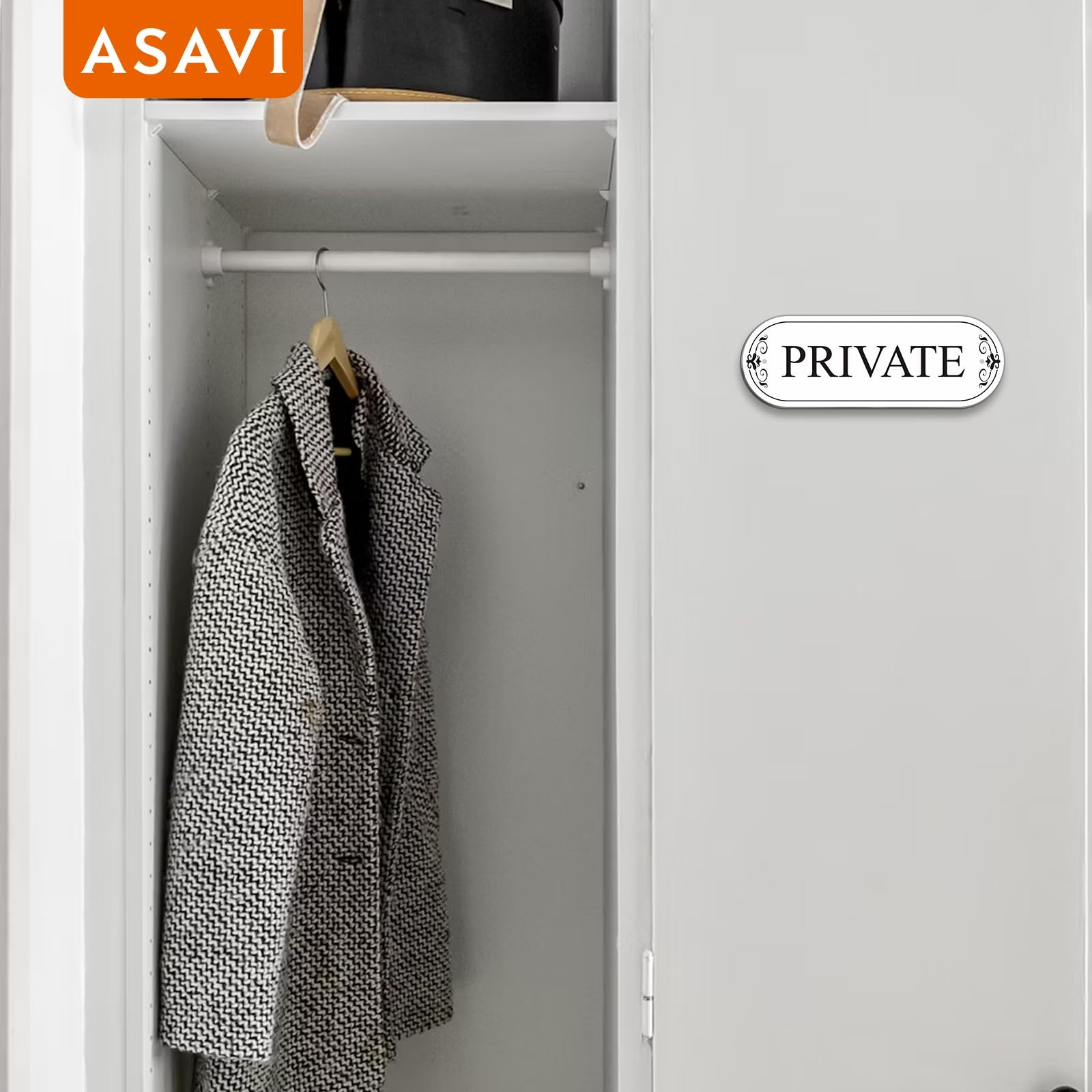Private Sign Acrylic Door Plaque 8.7×3 Inch Strong Adhesive Waterproof Home
