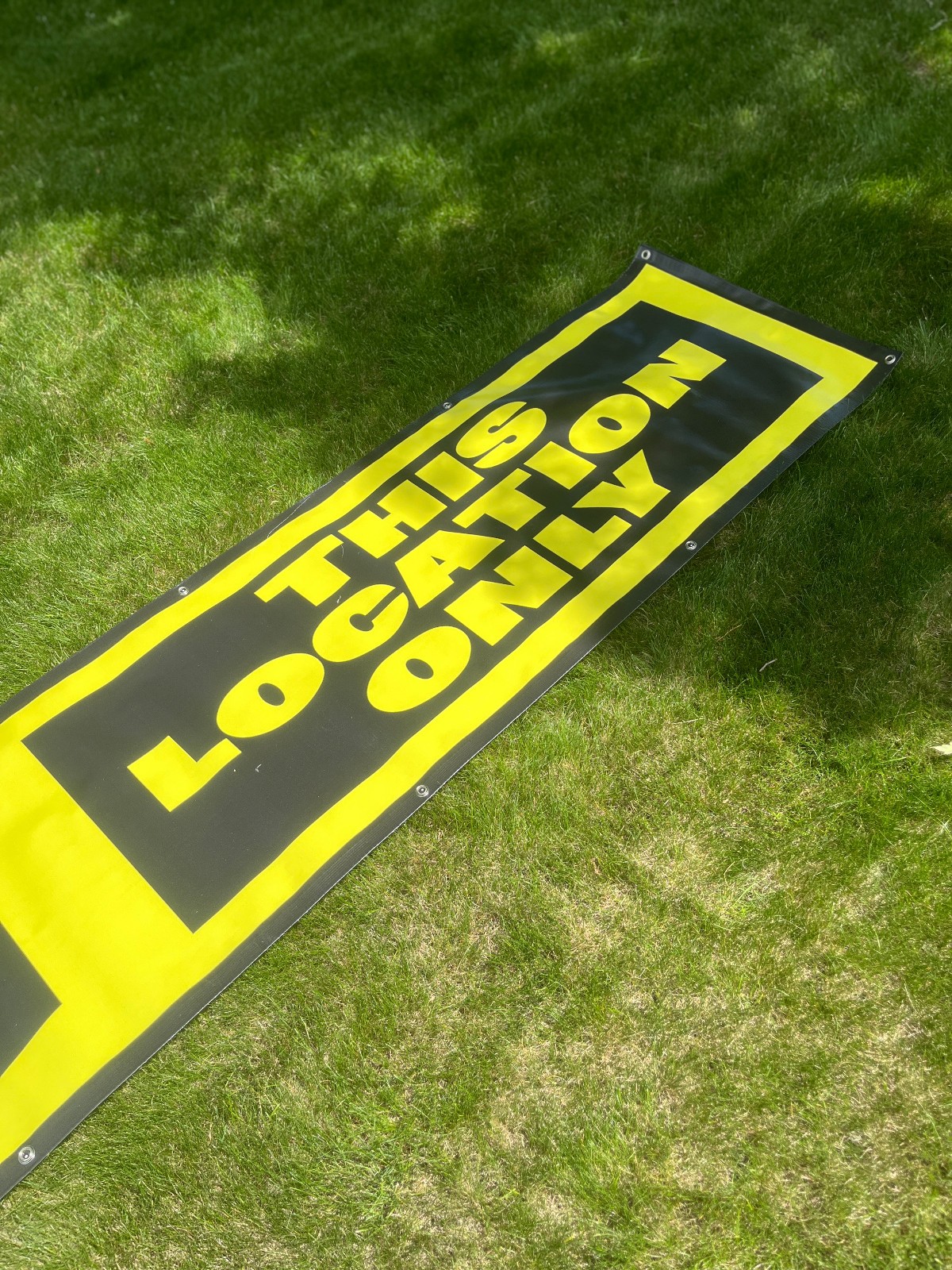 Store Closing This Location Vinyl Banner Flag Sign Yellow Black 20 Ft x 2 Ft NEW