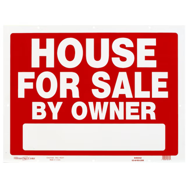 Hillman Sign Center For Sale by Owner 18-in x 24-in Plastic Sale/For sale Sign