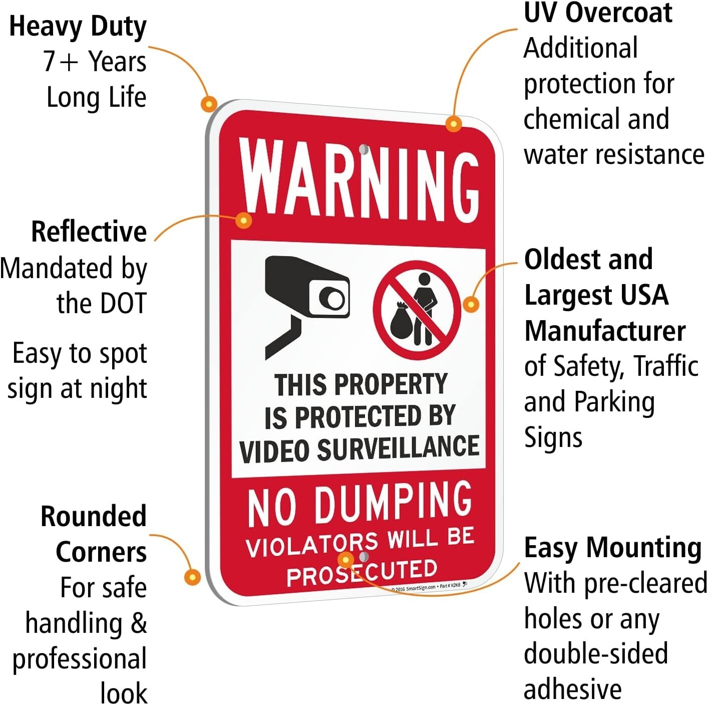 SmartSign Basics 18″ x 12″ Warning – Property Protected By Video Surveillance