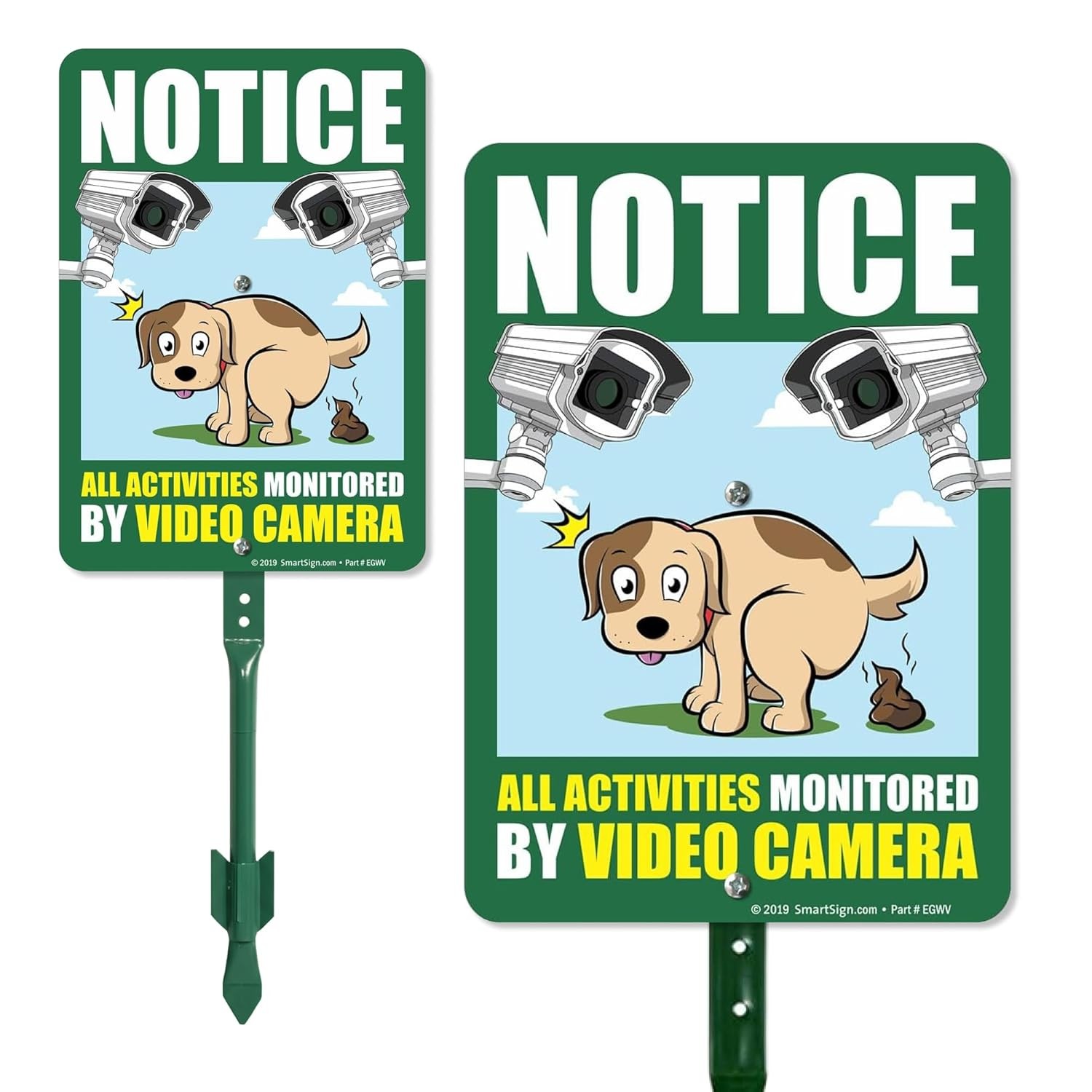 SmartSign 10 x 7 inch “Notice – All Activities Monitored by Video Camera” LawnPu