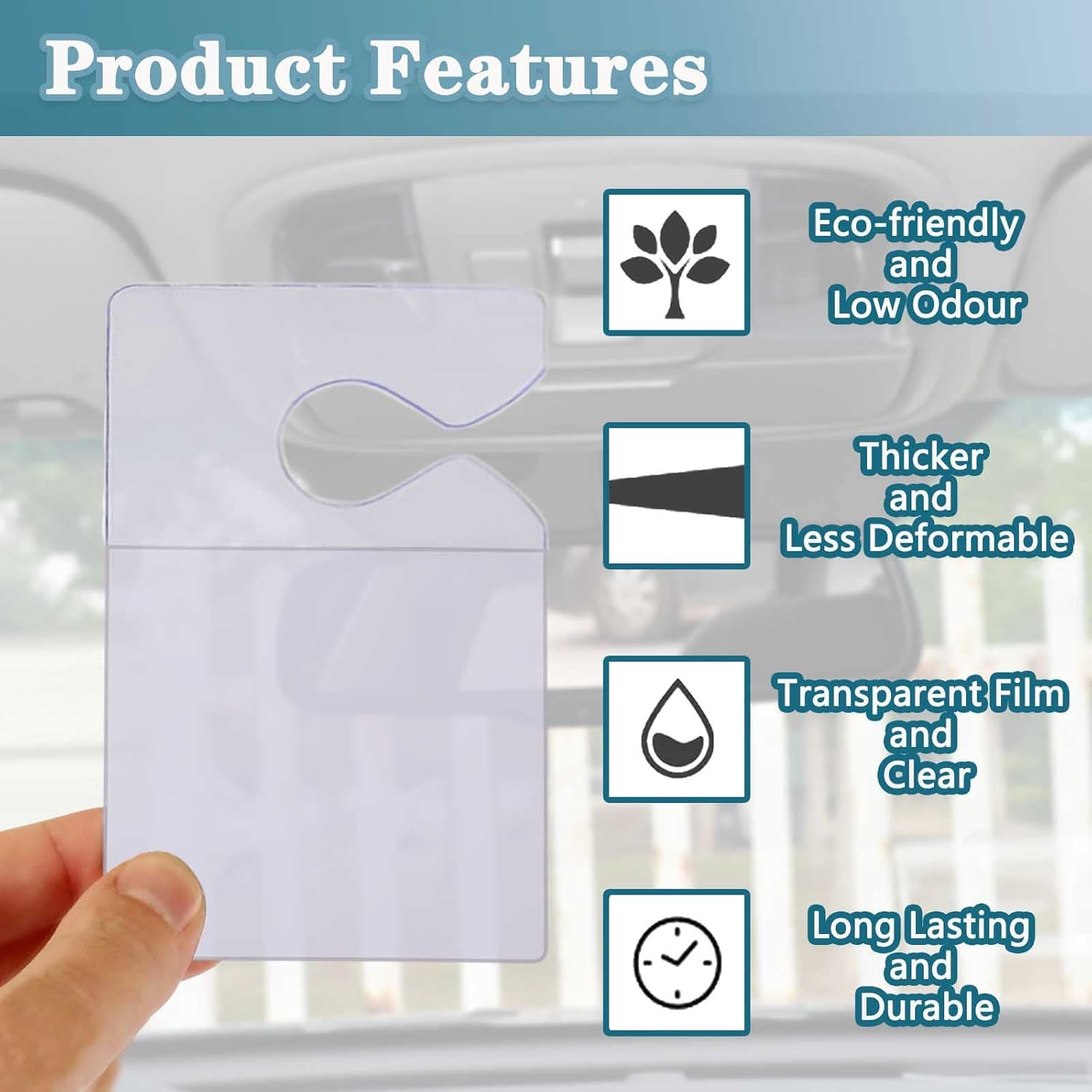 Clear Parking Permit Holder, Car Vertical Parking Lot Pass Rear View Mirror Hang