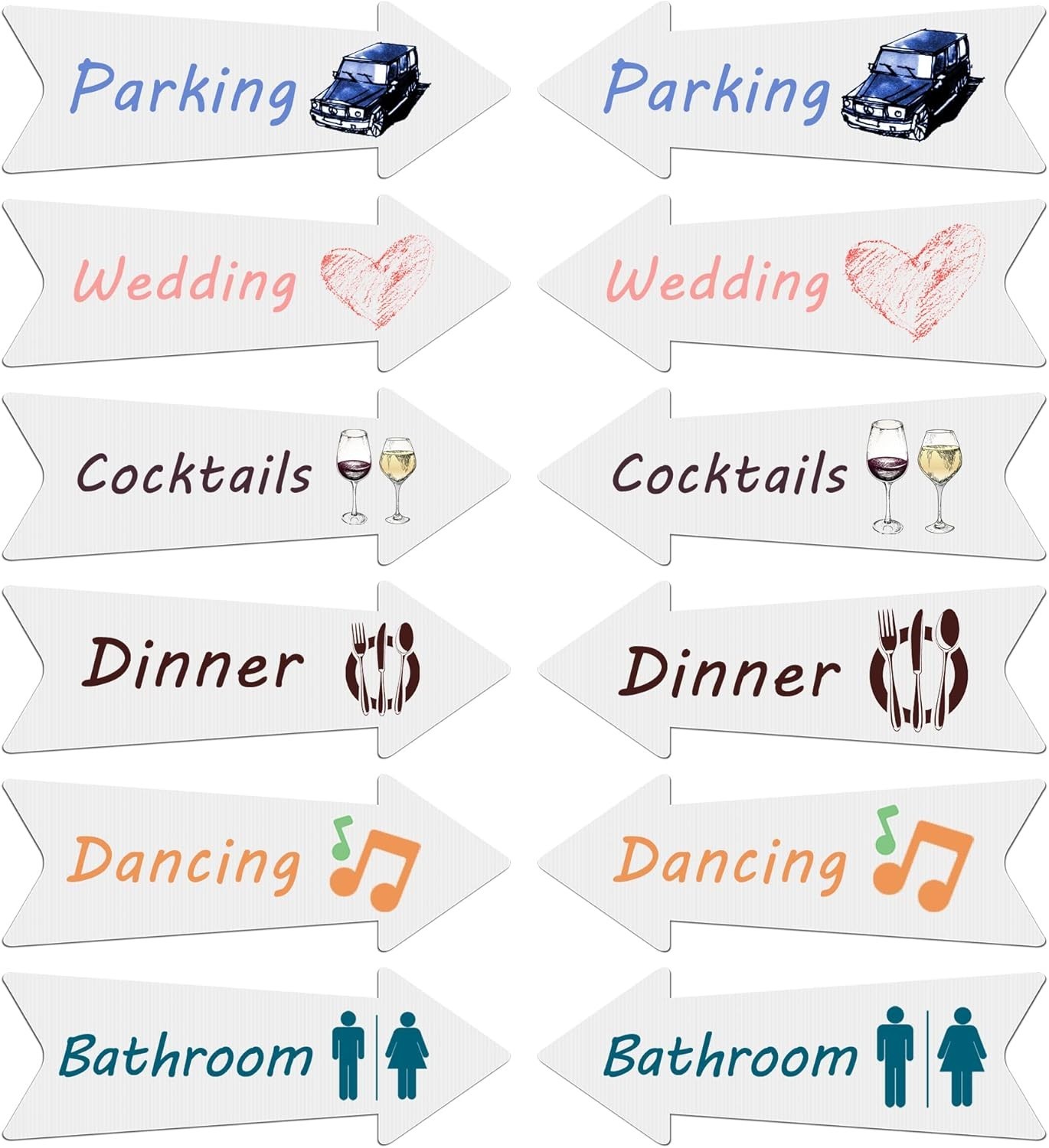 4 PCS Blank Arrow Signs With Stakes 17×6 Inches Wedding Directional Yard Signs