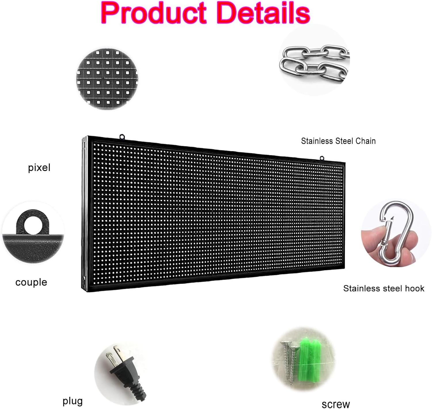 P10 Outdoor LED Sign 39×14 Programmable Scrolling Full Color WiFi Display Board