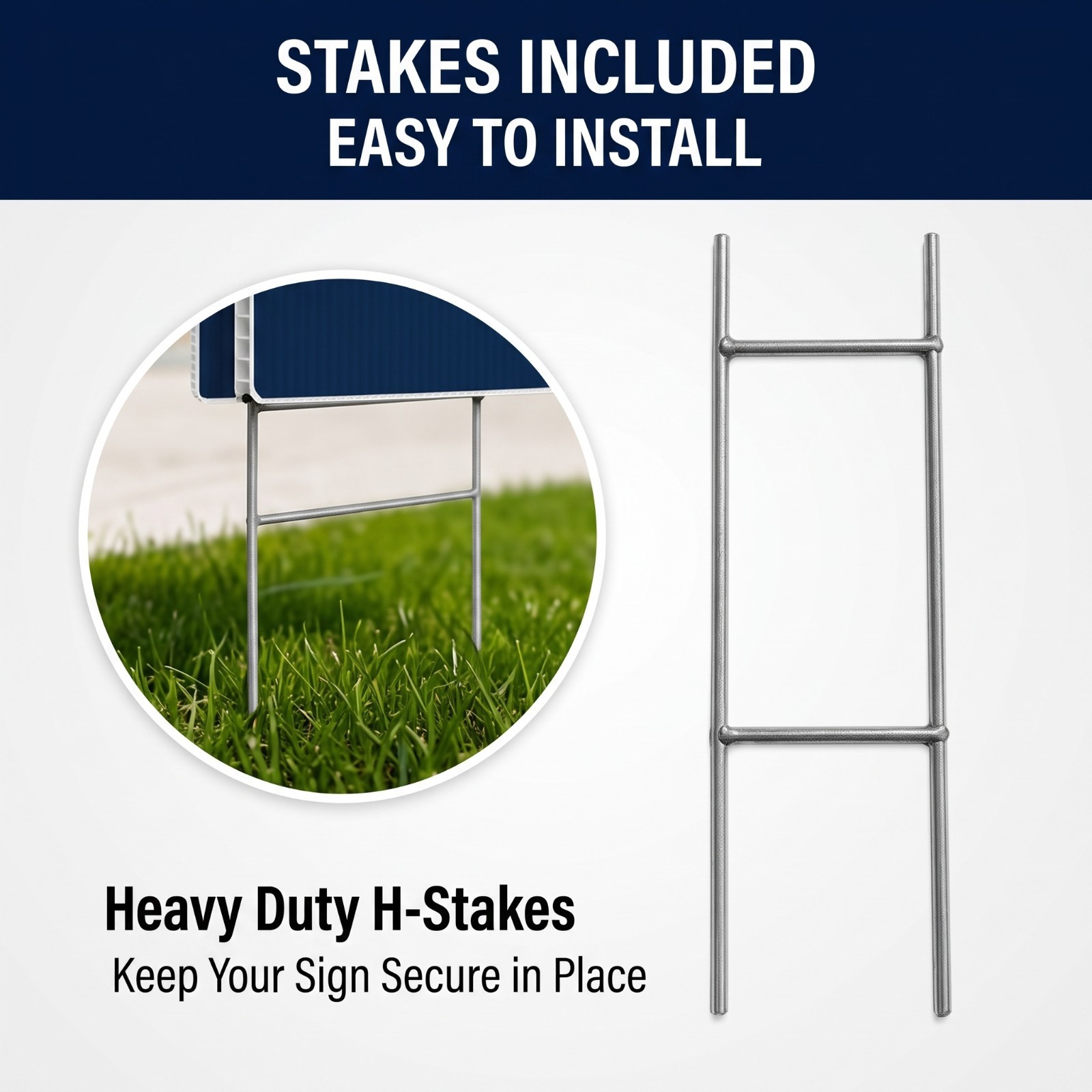 Custom Yard Sign 12×18, 18×24, 24×36 Coroplast Lawn Sign H-Stake Included