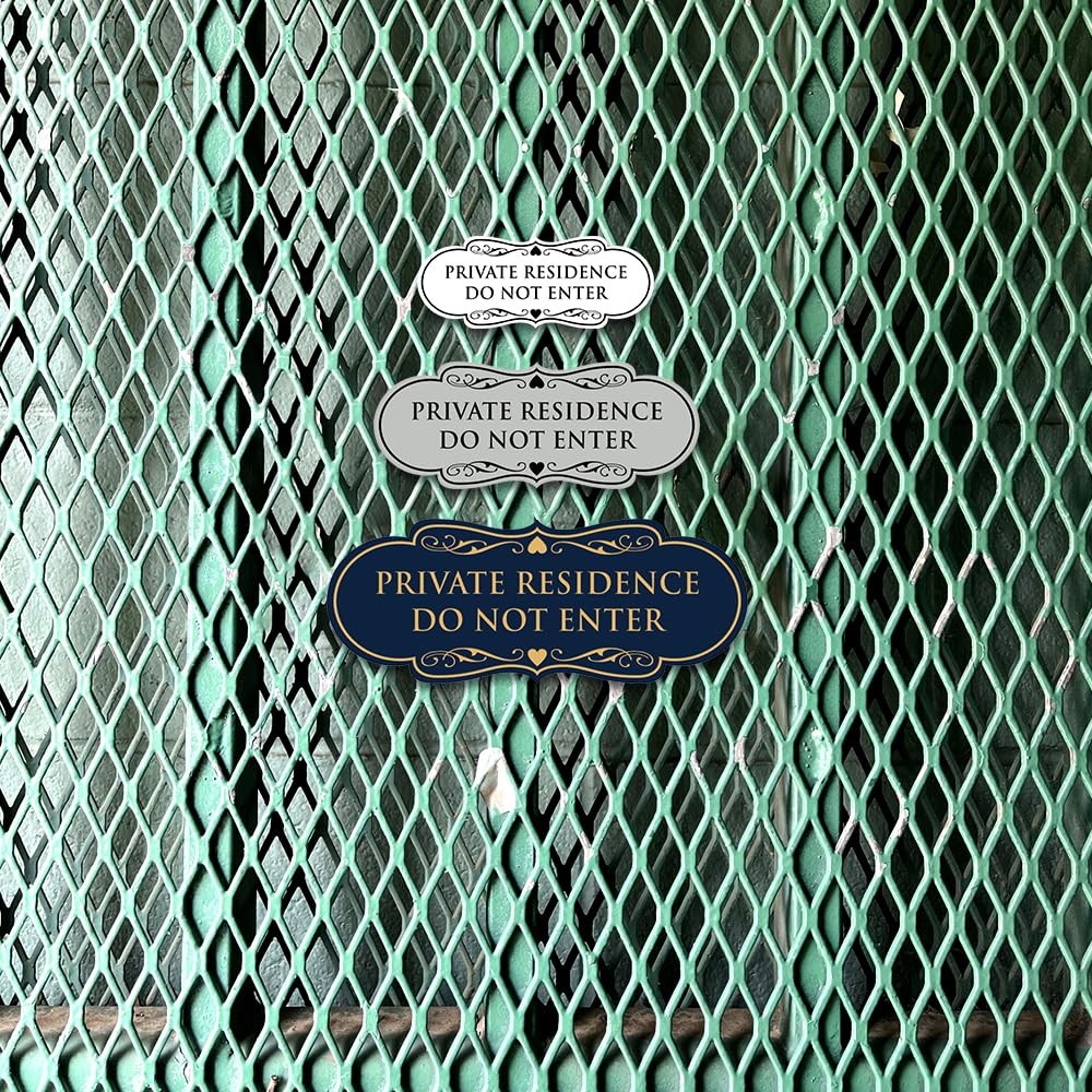 1 PCS Designer Private Residence Do Not Enter Home Security Sign Black Gold