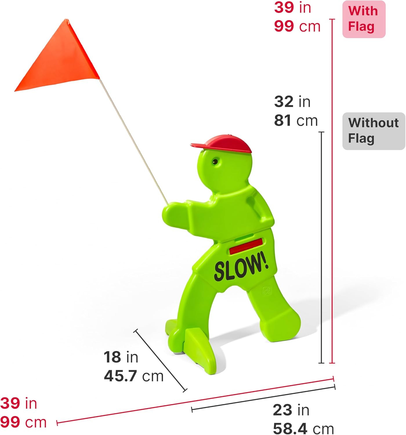 Kids Safety Street Sign 32 Inch Reflective Warning Sign with Flag