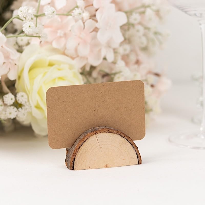 10 Natural 2.5 in Semicircle Wood Table Sign Holders Place 2.5″,
