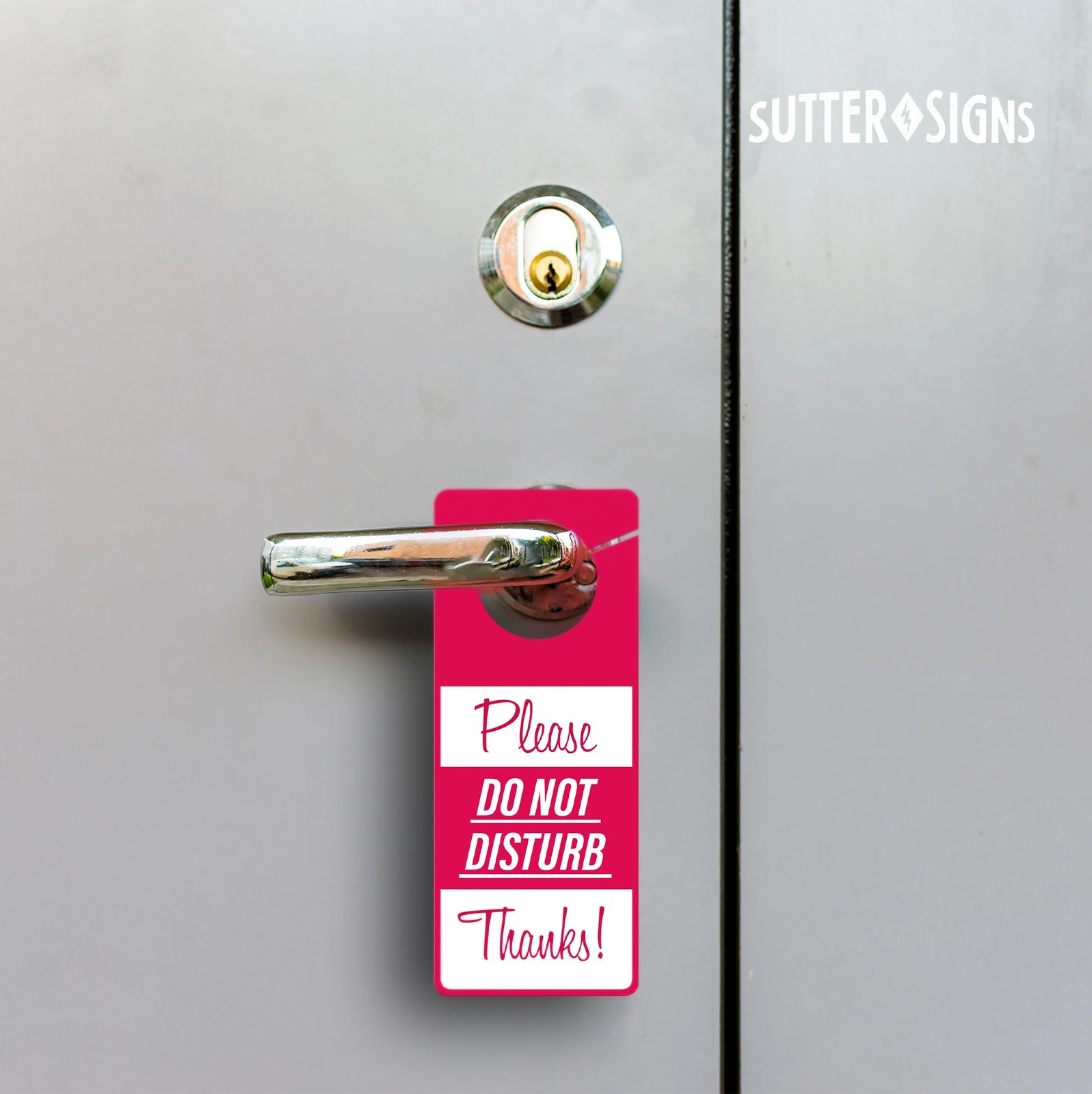 Do Not Disturb Door Hanger Sign 2 Pack Meeting In Progress Red White 9.5×3.8