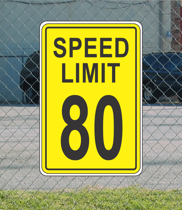 Yellow Speed Limit 80 Metal Sign for Street Road Highway Parking Lot 12″x18″ mph