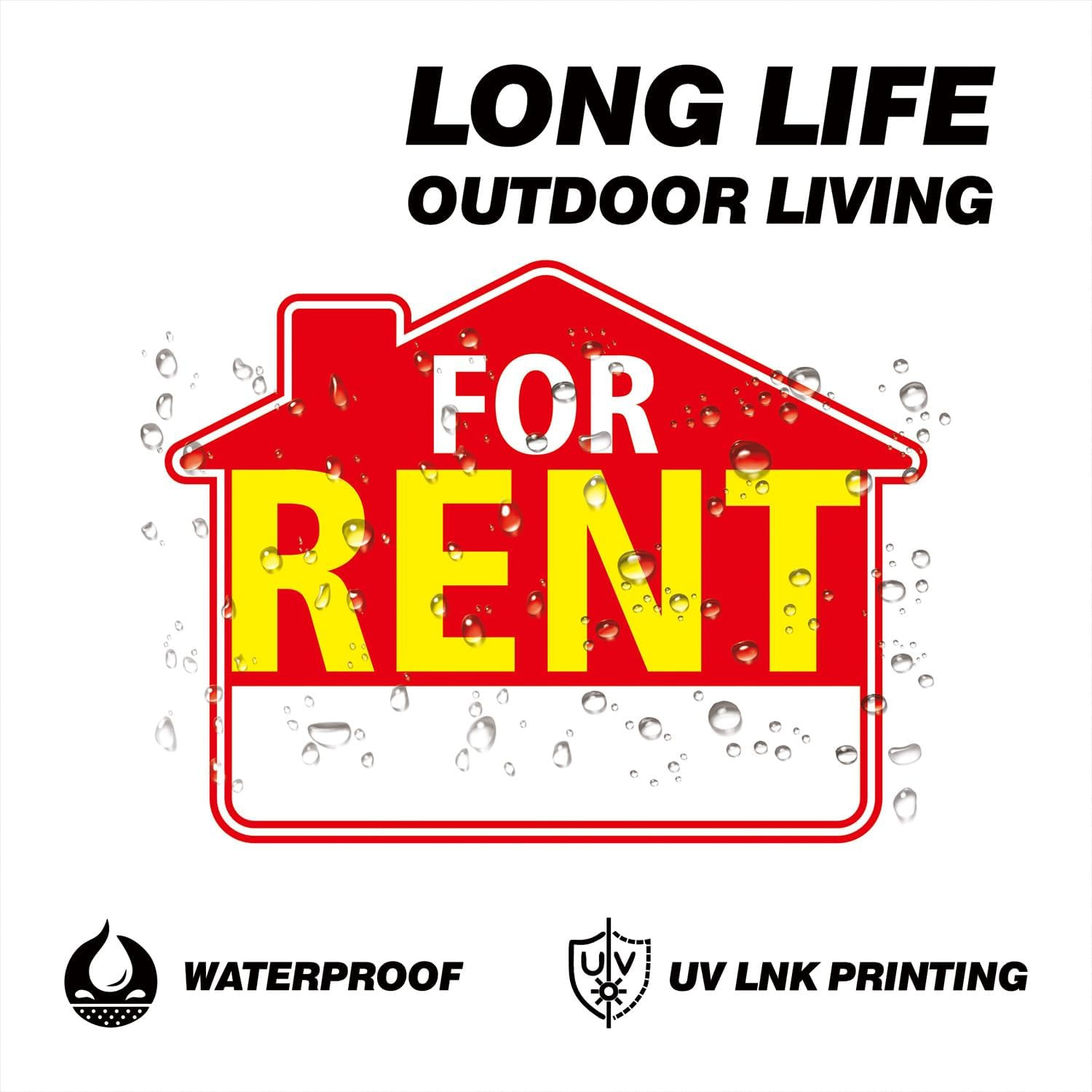For Rent Signs with Stakes 17″X13″ – Double-Sided Red White Yellow Yard Signs –