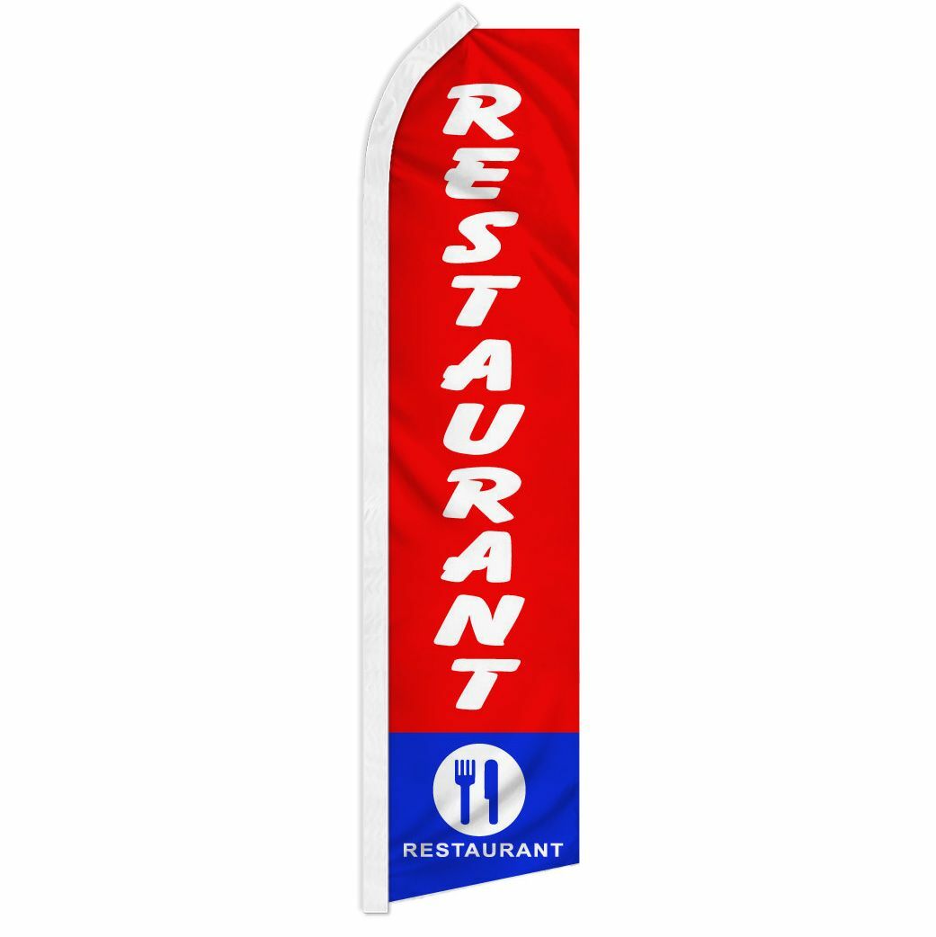 “RESTAURANT” advertising super flag swooper banner business sign food cafe diner