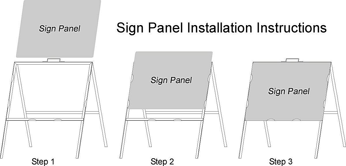 A-Frame Portable Folding Curb Sign Stand, 18 x 24 Slide in, Black (Pack of 1)
