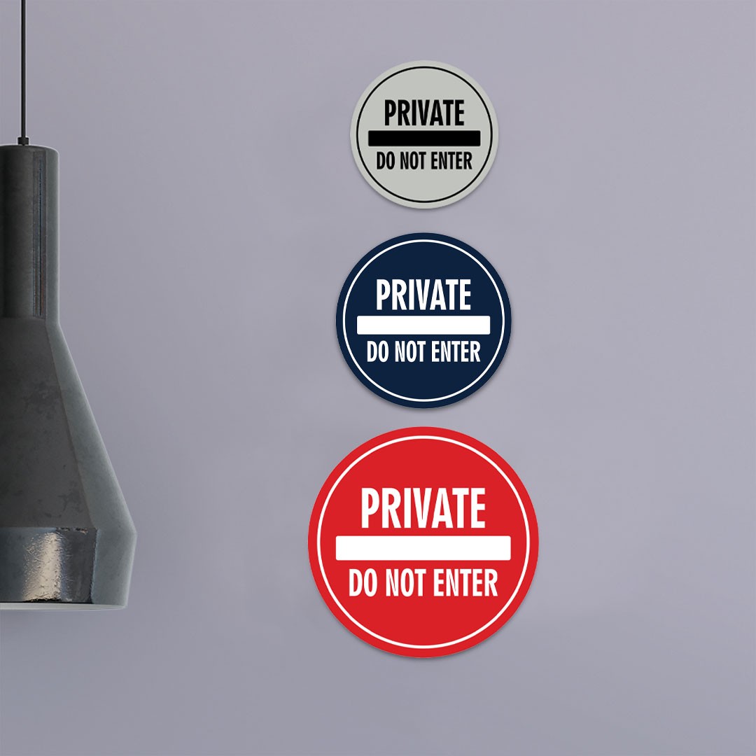 Signs ByLITA Circle Private Do Not Enter Wall or Door Sign – Multipack