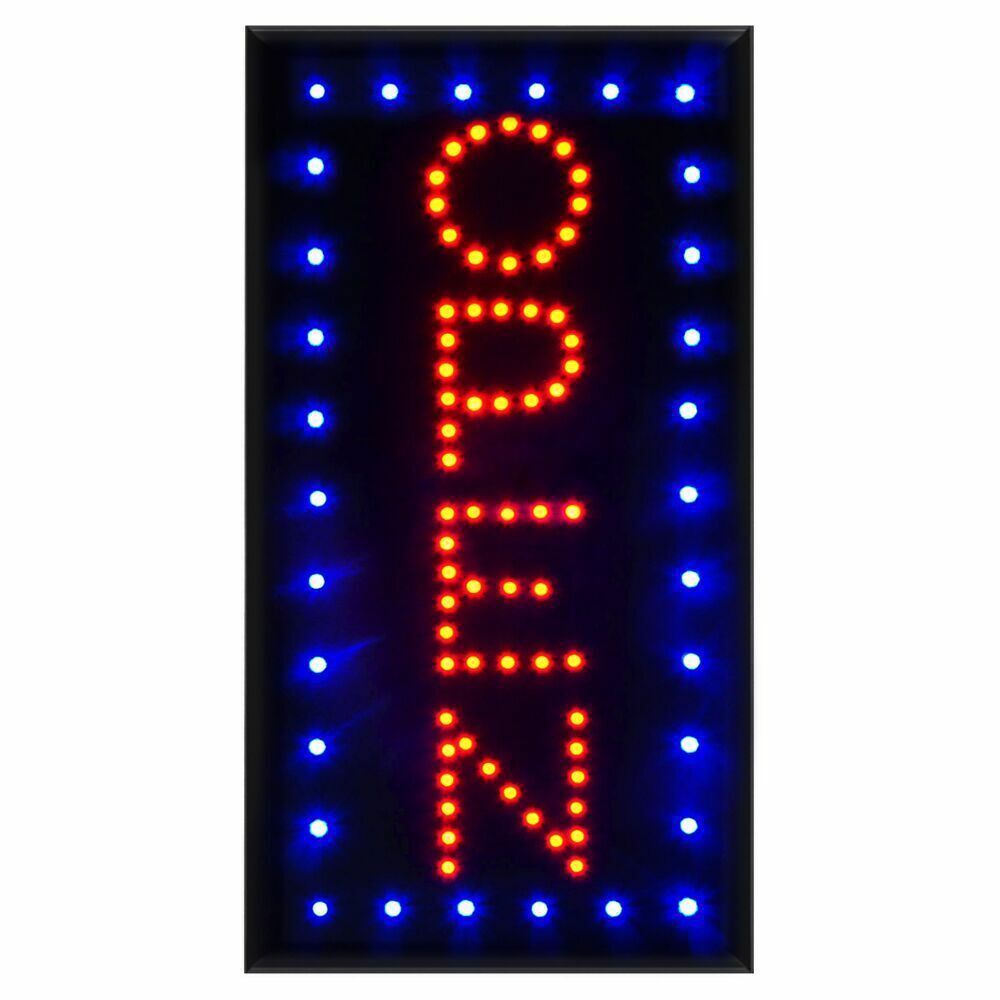 Bright LED Neon Light OPEN Signs Business Sign Animated Motion Display w/ON OFF