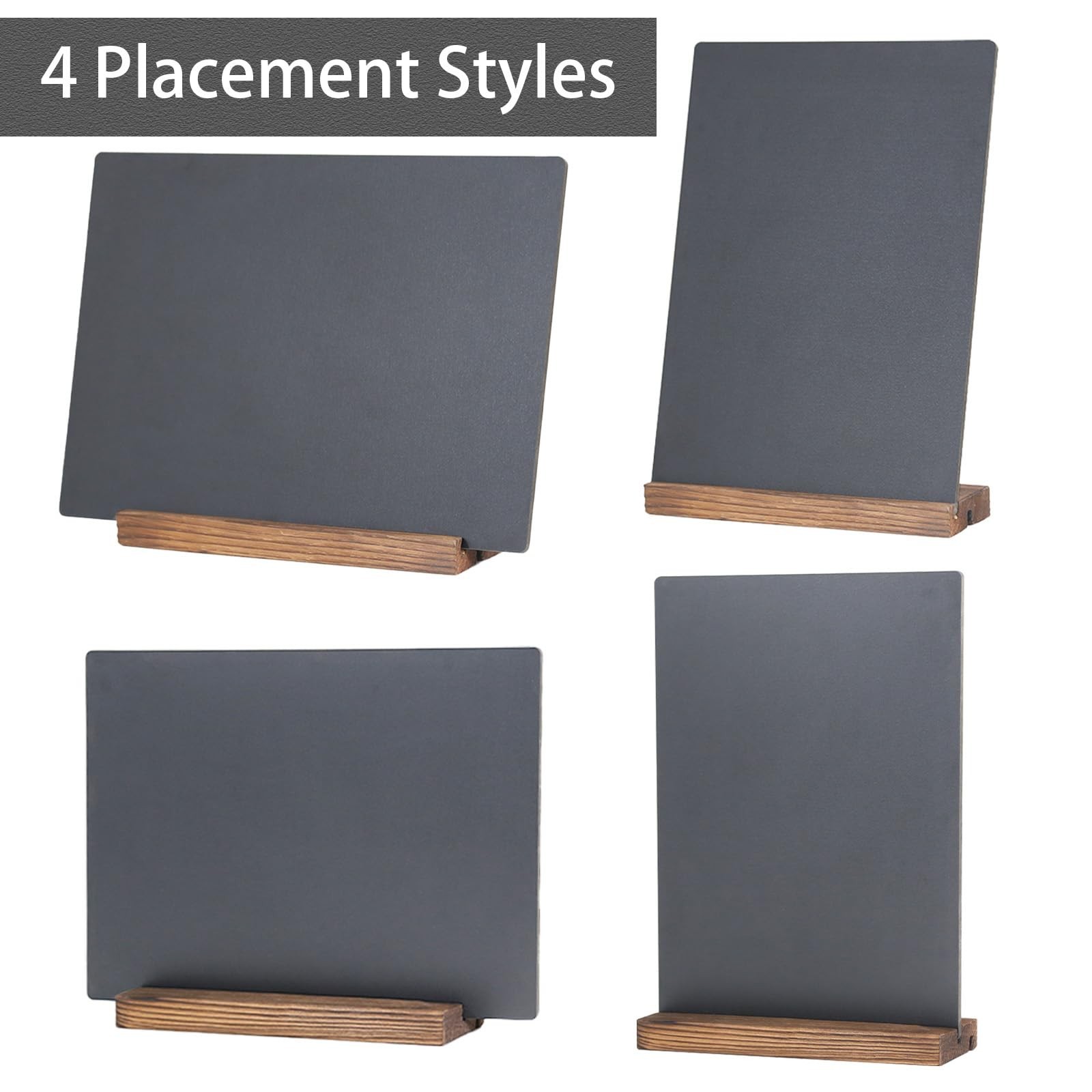 Desk Chalkboard Wood Sign Double-Sided Chalkboard with Wooden Base Decorative…