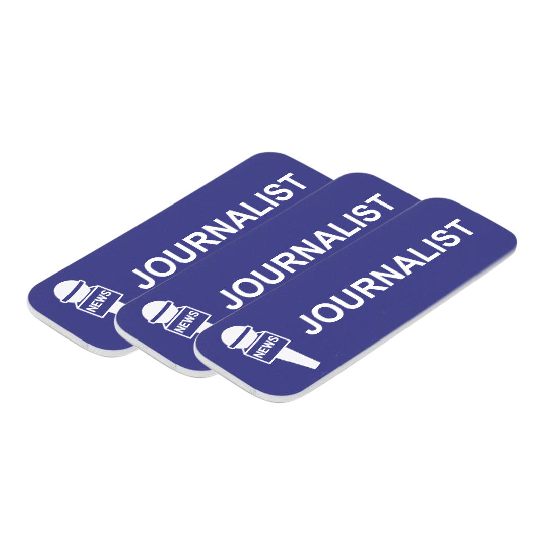 Journalist 1 x 3″ Name Tag/Badge, (3 Pack)