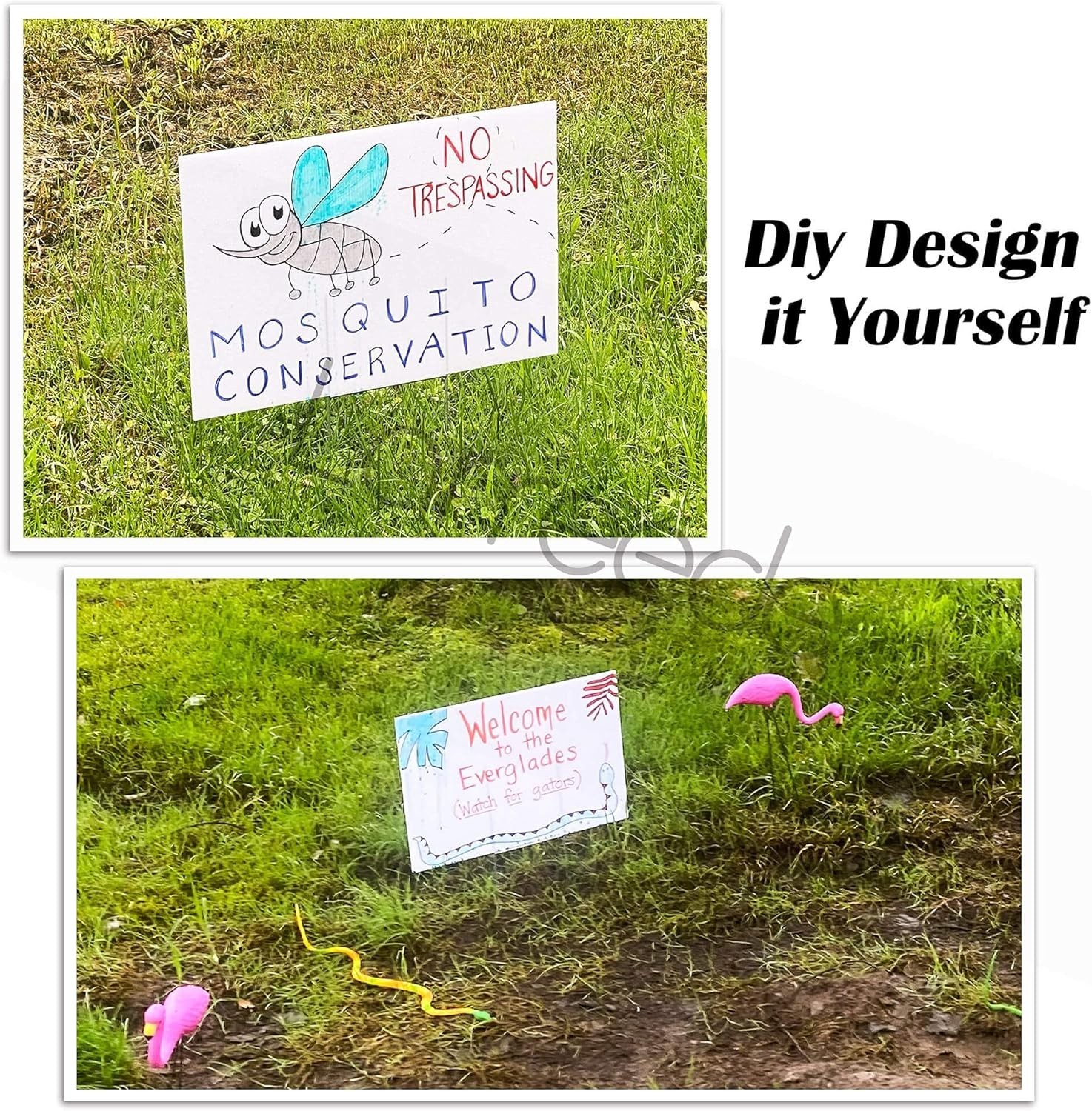 Versatile 2-Pack White Yard Signs – 18×12 Inches for DIY Decor & Announcements