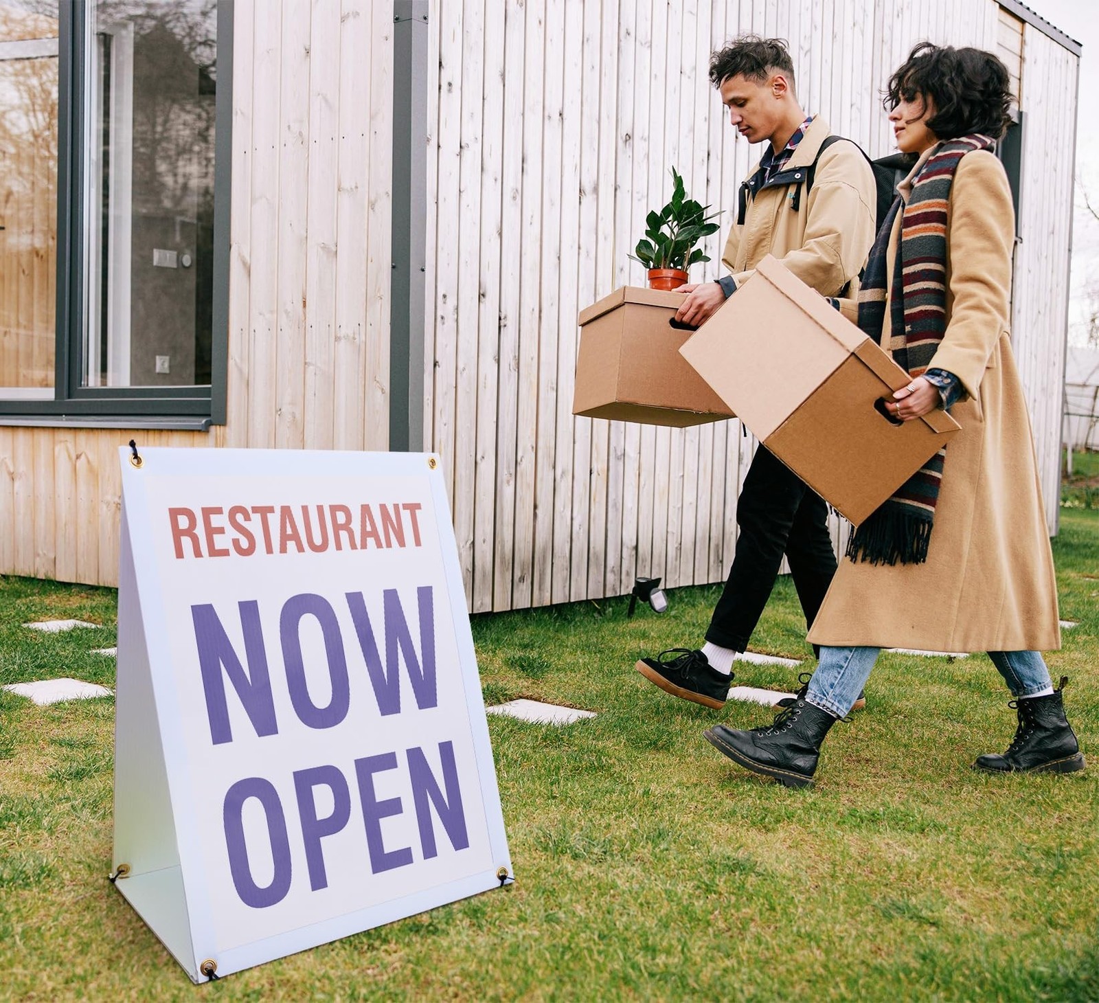 SignMission Restaurant Now Open Sidewalk Sign 24 x 36 A-Frame