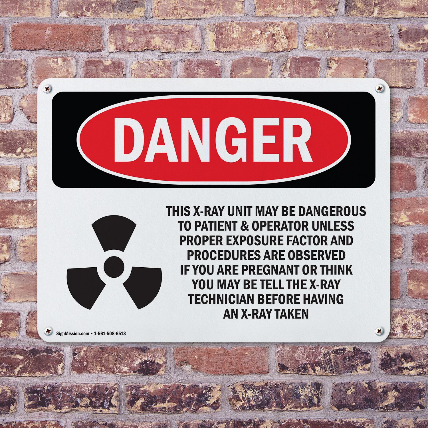 (2 Pack) This X-Ray Unit May Be Dangerous OSHA Danger Sign Decal Metal Plastic