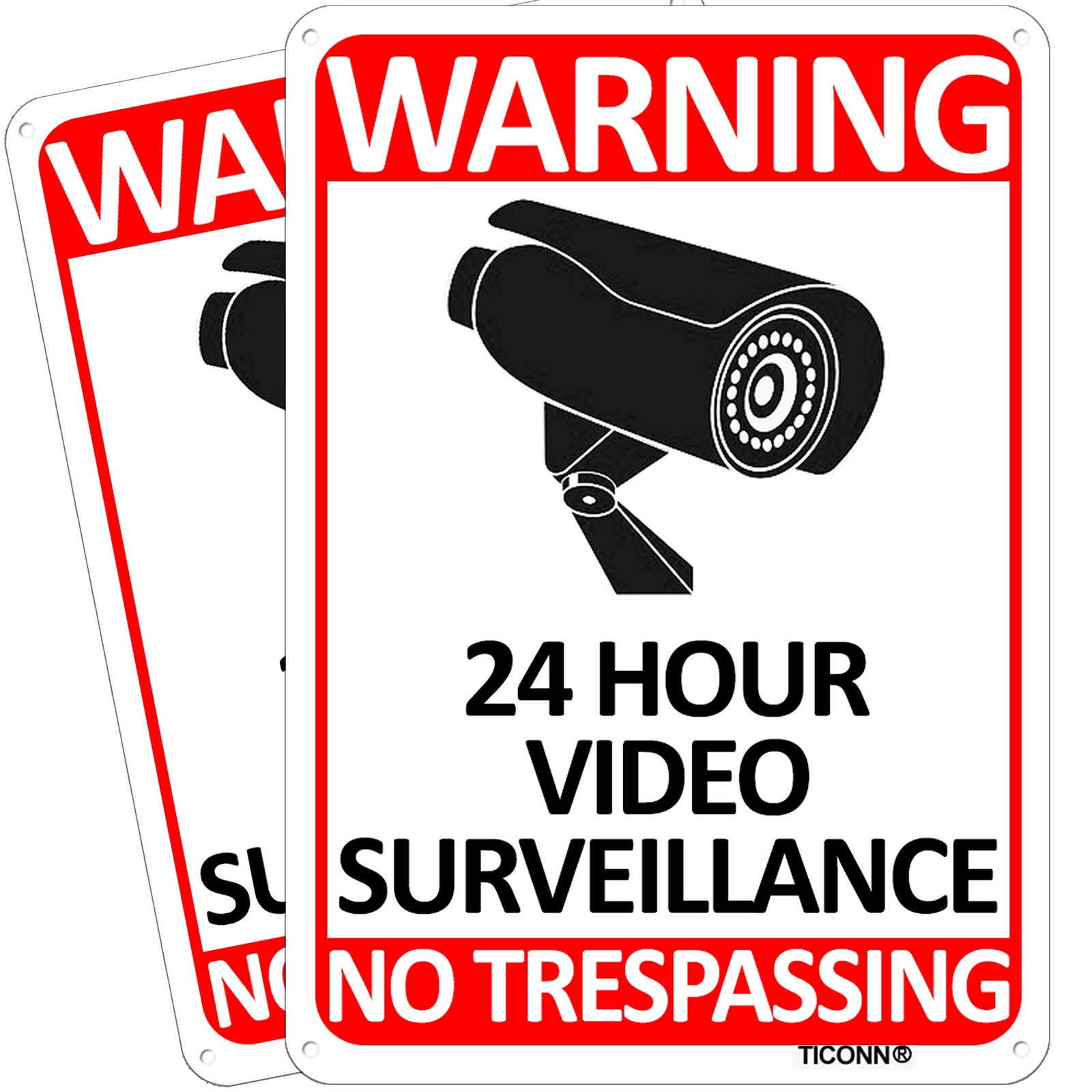 2-Pack Video Surveillance Sign – Security Camera Warning Sign for Home&Outdoor