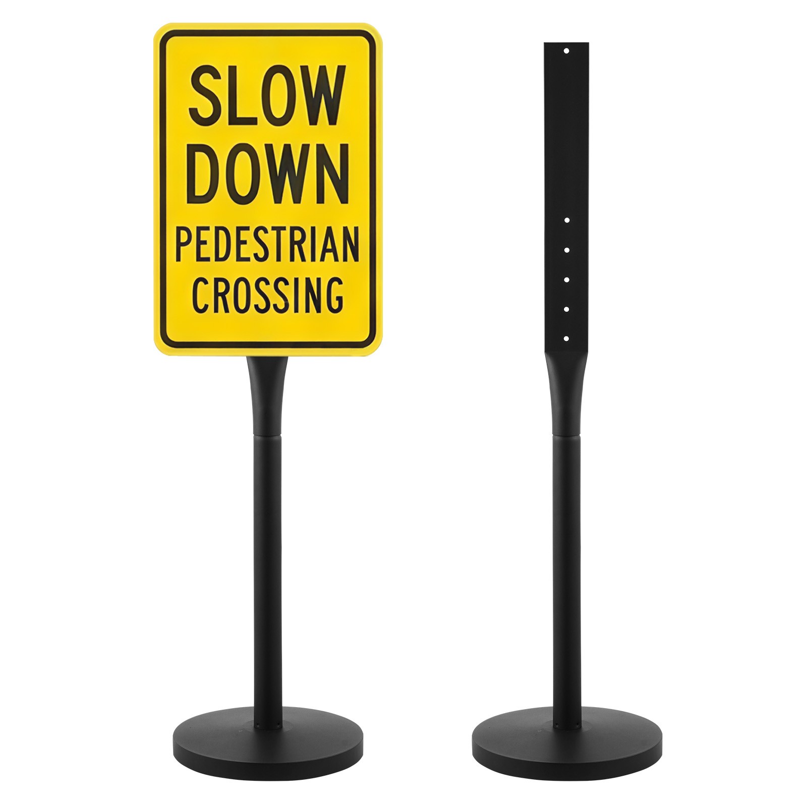 VEVOR Portable Sign Post 2-Pack Sign Stands 4 ft Tall Metal for Outdoor Parking
