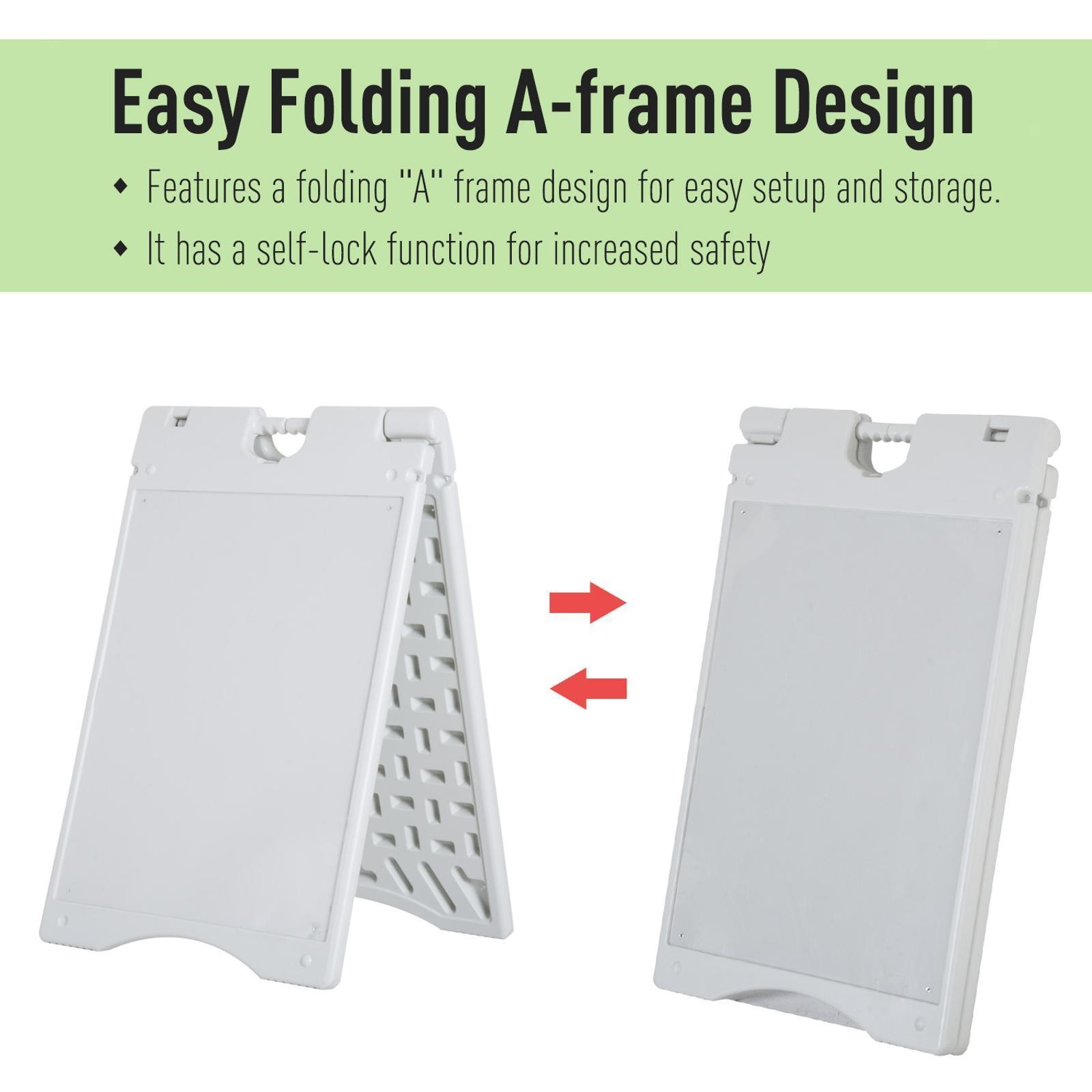 Folding A-Frame Sign Board with Self-Lock & Handle – Ideal for Weddings,