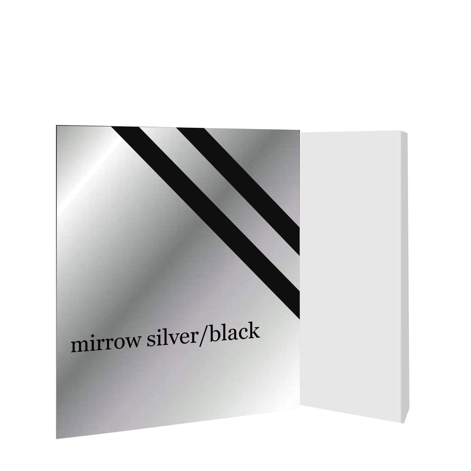 4 PCS Mirror Silver Black Laser Engraving Double Color ABS Sheet 12×8 Inch