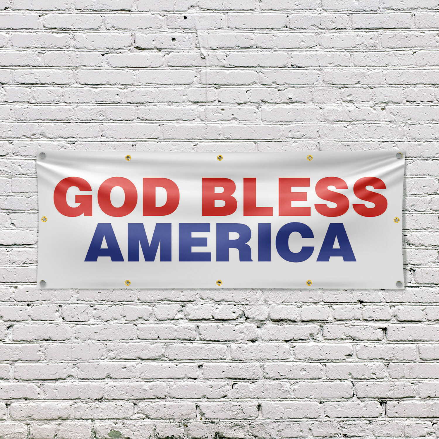 God Bless America Vinyl Banner Sign with Metal Grommets Heavy-Duty Single-Sided