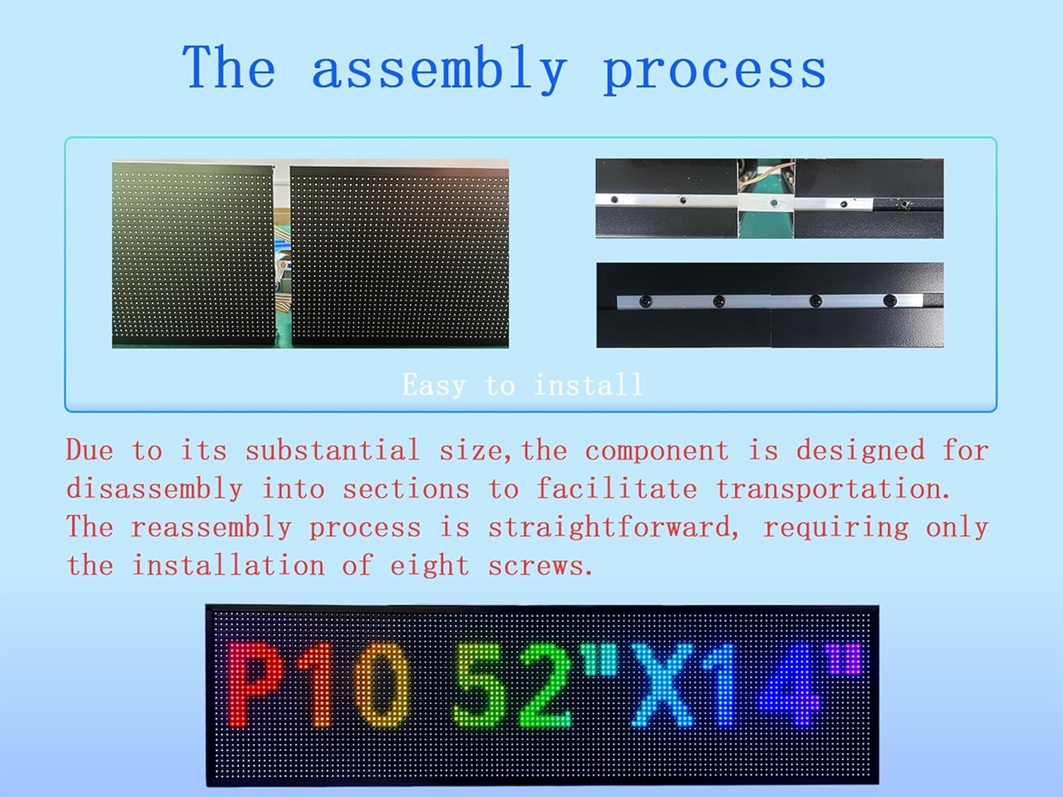 P10(52 * 14) Scrolling Programmable Led Sign Custom Outdoor Digital for Business