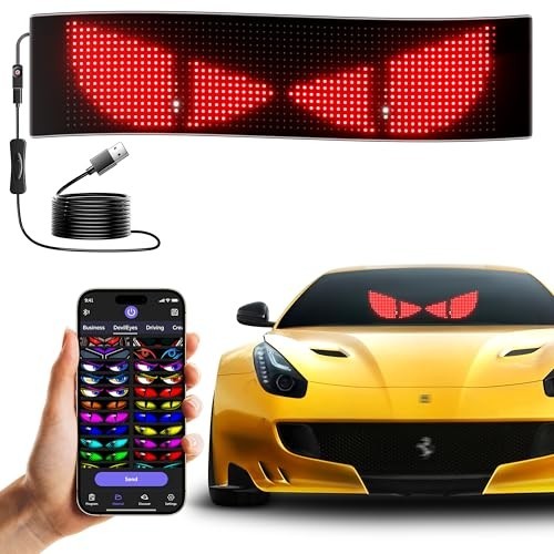 LED Sign Car Windshield APP Control Scrolling Display Programmable Flexible USB