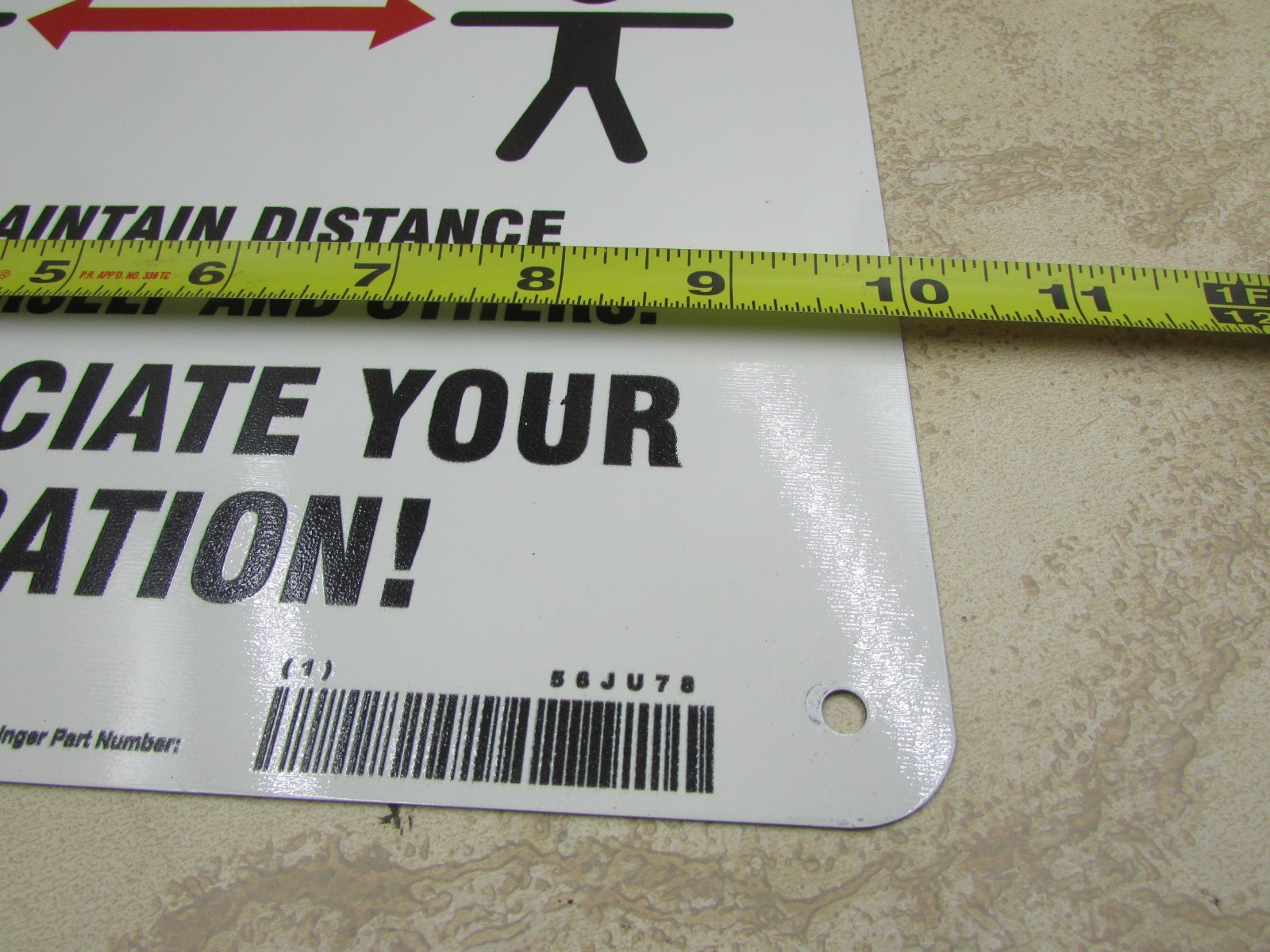 Social Distancing Maintain A Safe Distance From Each Aluminum Metal Sign 10 X 14