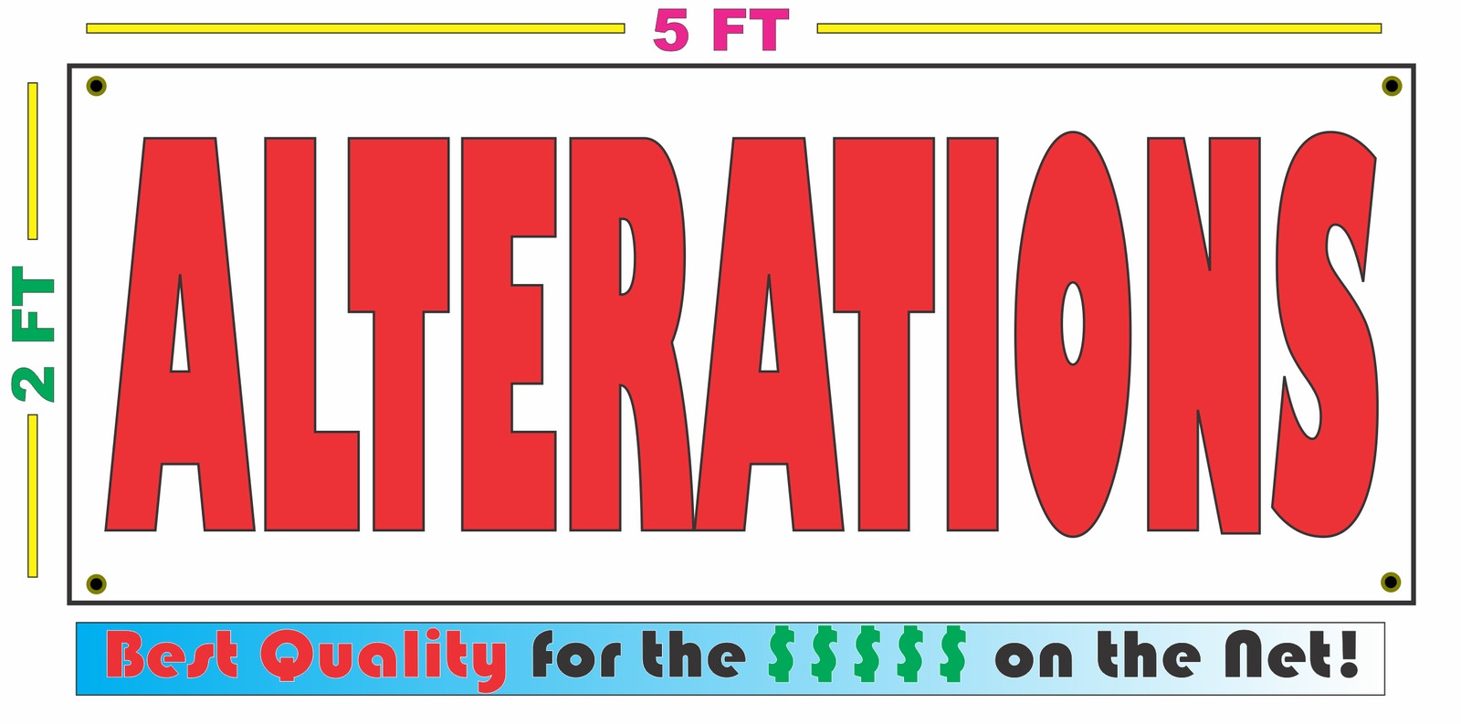 Full Color ALTERATIONS Banner Sign NEW Larger Size Best Quality for the $$$
