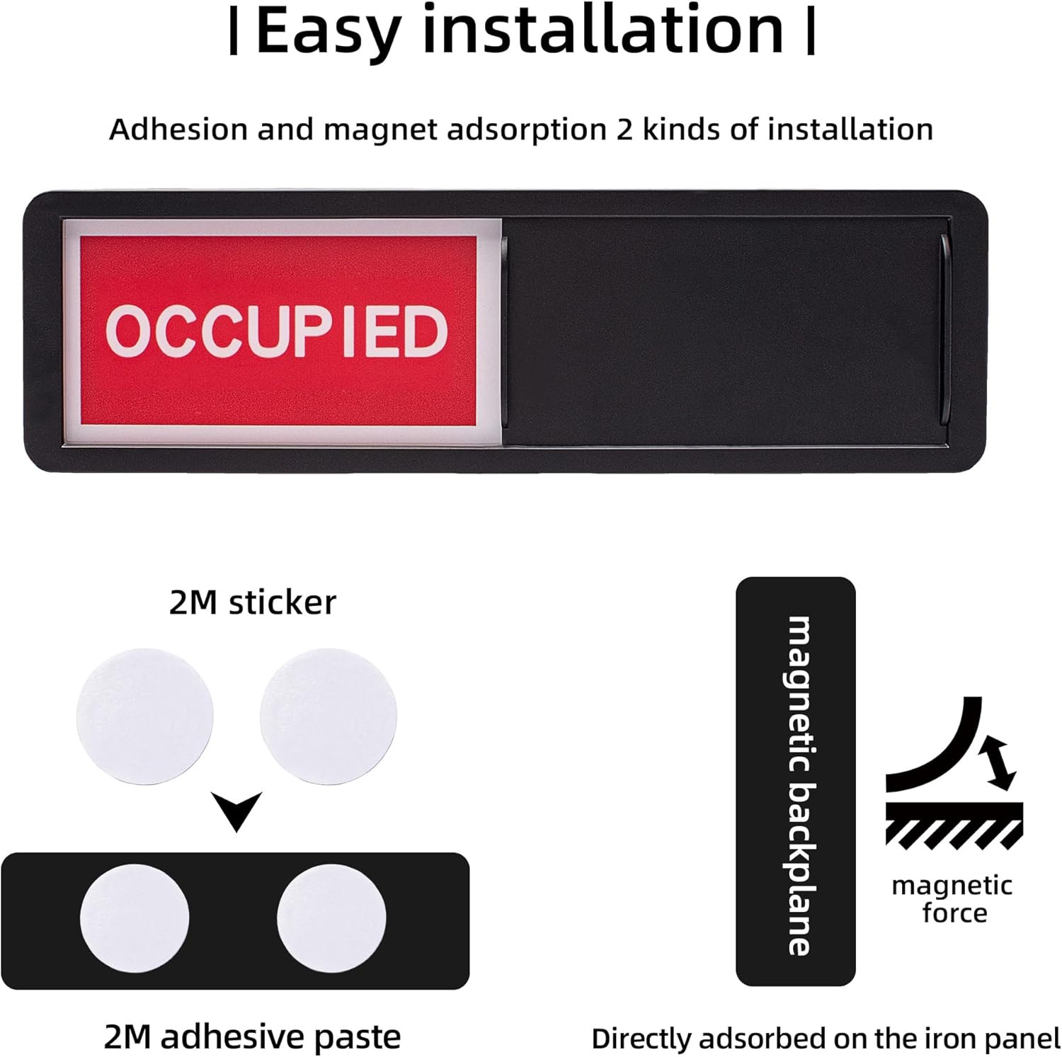 Vacant Occupied Door Sign, Custom Privacy Sliding Signs, Do Not Disturb/Out of O