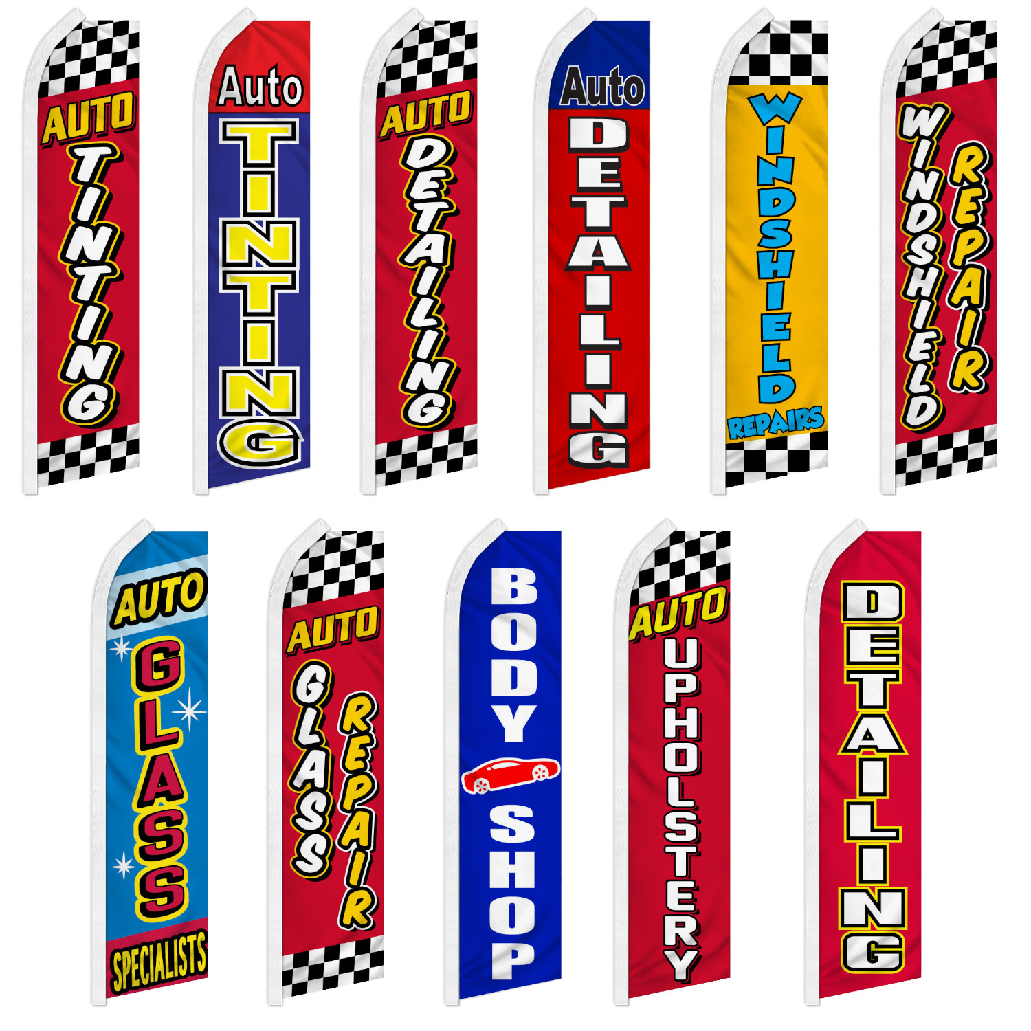 Auto Body Services Swooper Feather Flutter Flag Detailing Body Shop