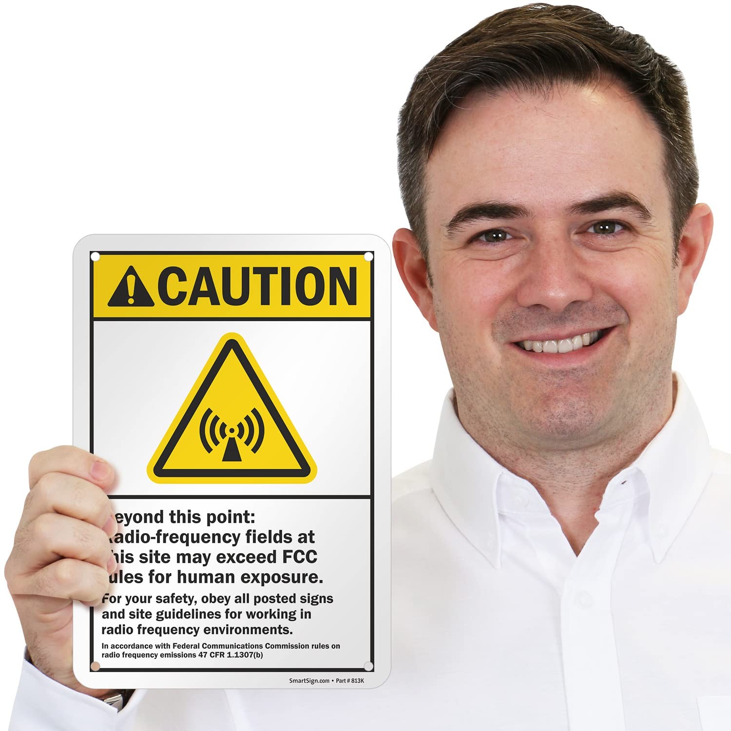 10×7 Inch Caution RadioFrequency Exceed FCC Rules ANSI Metal Sign 40 mil