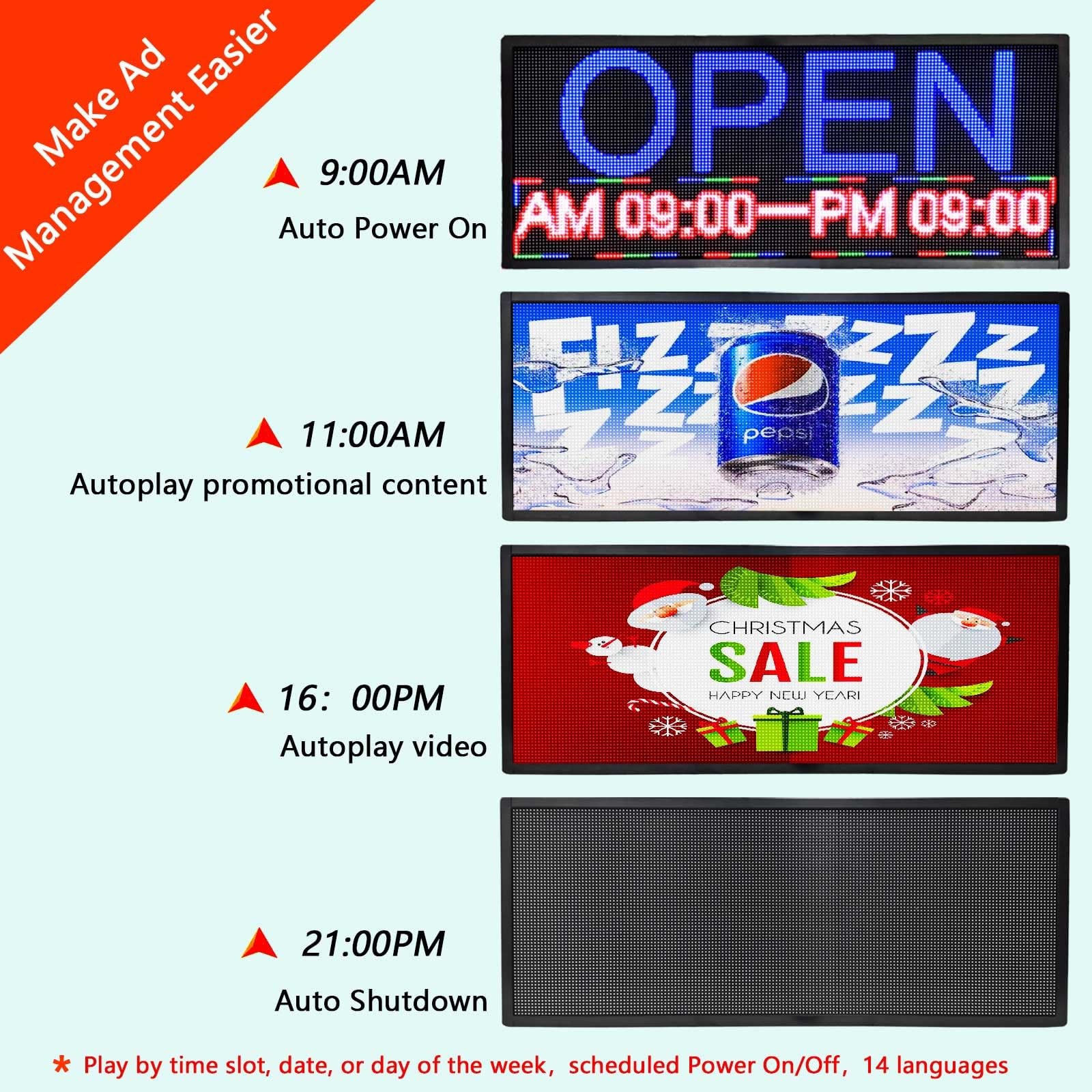 Led Signs Scrolling Programmable, Digital Display Screen Outdoor Waterproof