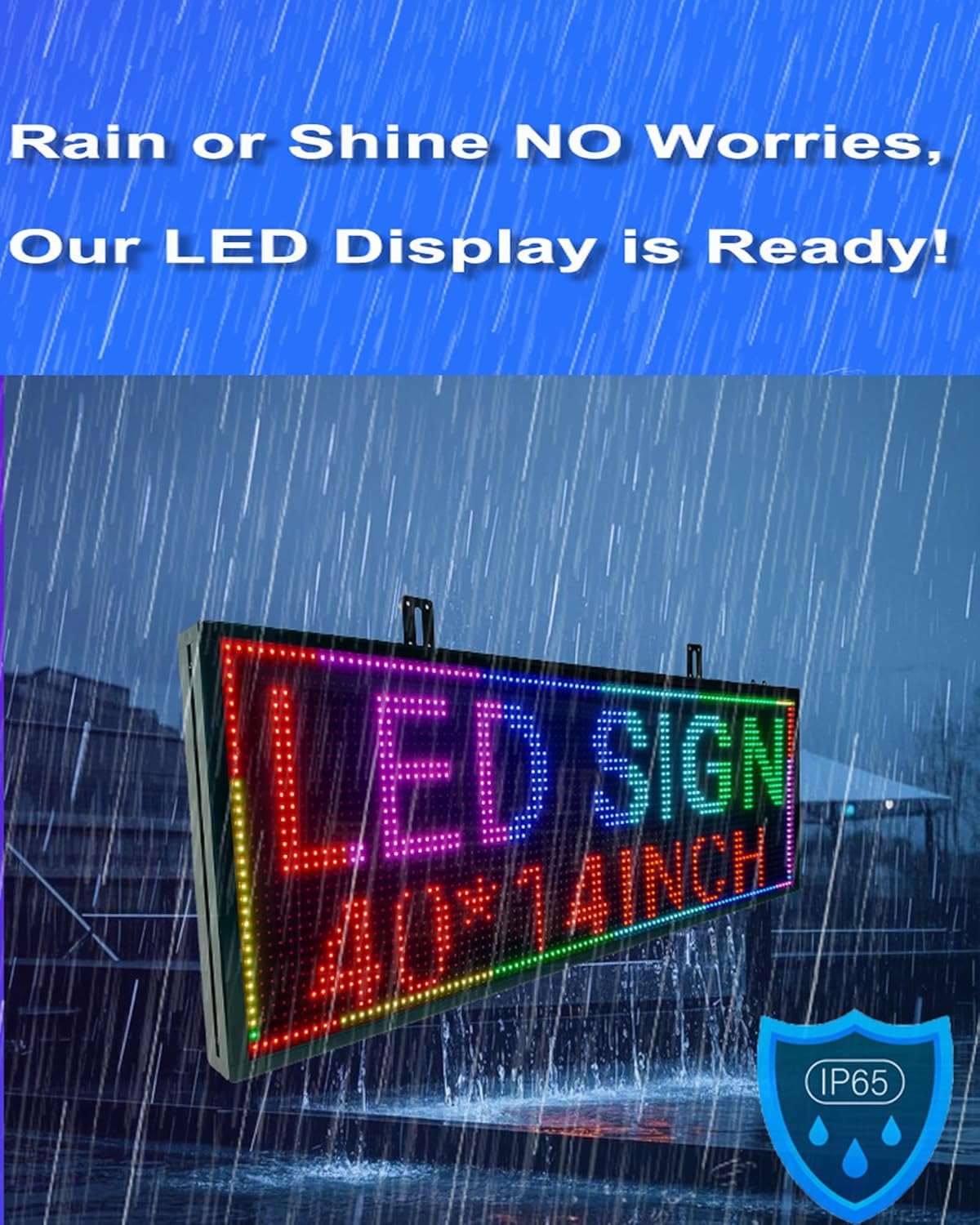 Customizable LED Scrolling Sign – Waterproof Open Sign for Business 40×14 Inch