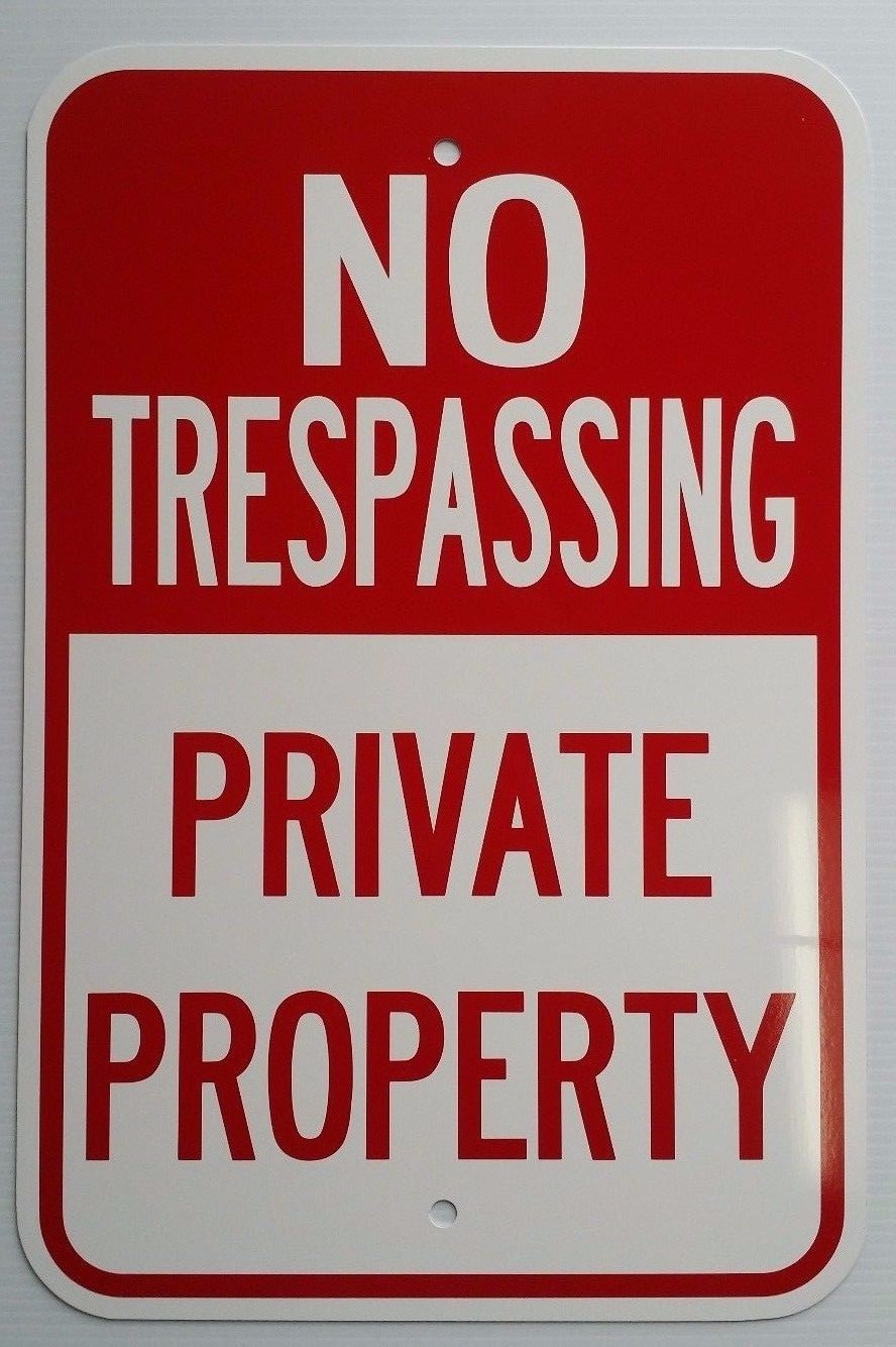 12″X18″ NO TRESPASSING PRIVATE PROPERTY ALUMINUM SIGNS Heavy Duty Metal Land